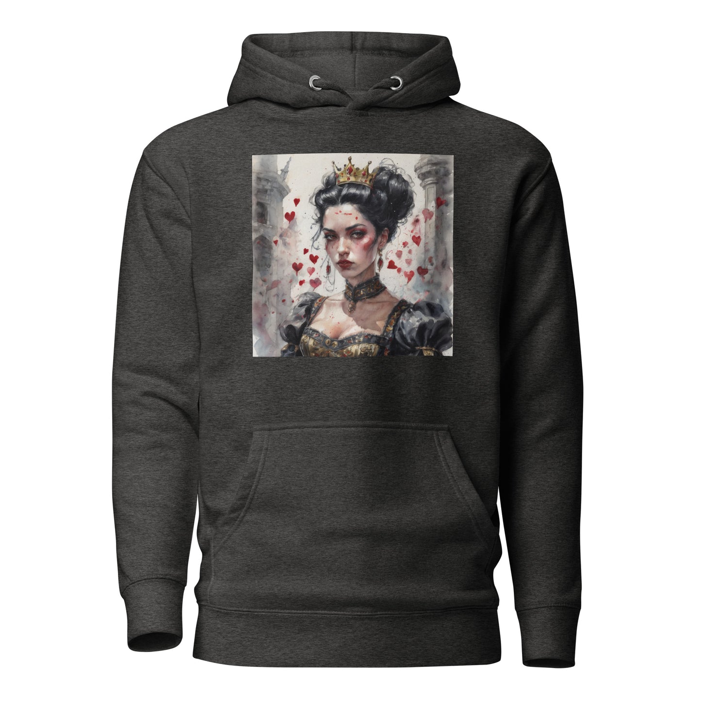 Queen of Hearts Women's Hoodie Charcoal Heather