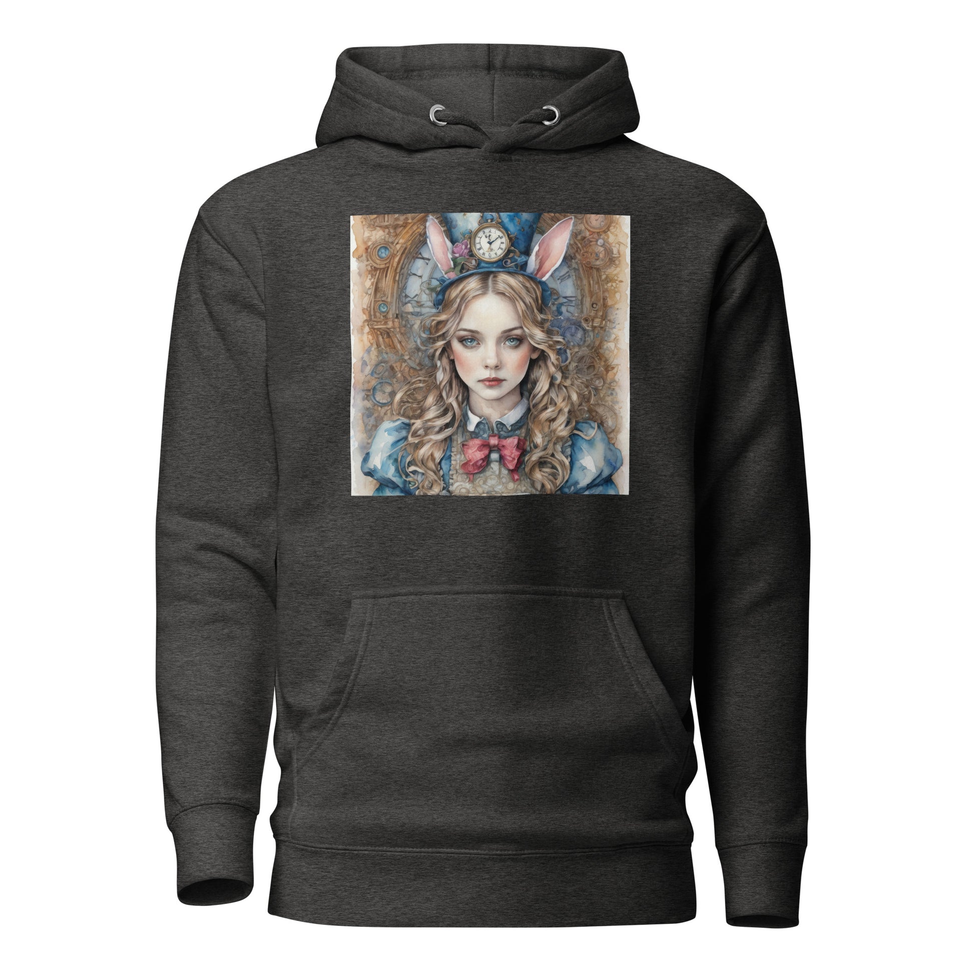 Alice in Wonderland with Bunny Ears Women's Hoodie Charcoal Heather