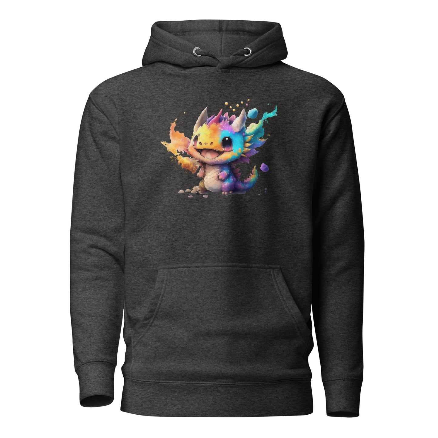 Cute Baby Dragon Women's Fantasy Hoodie Charcoal Heather