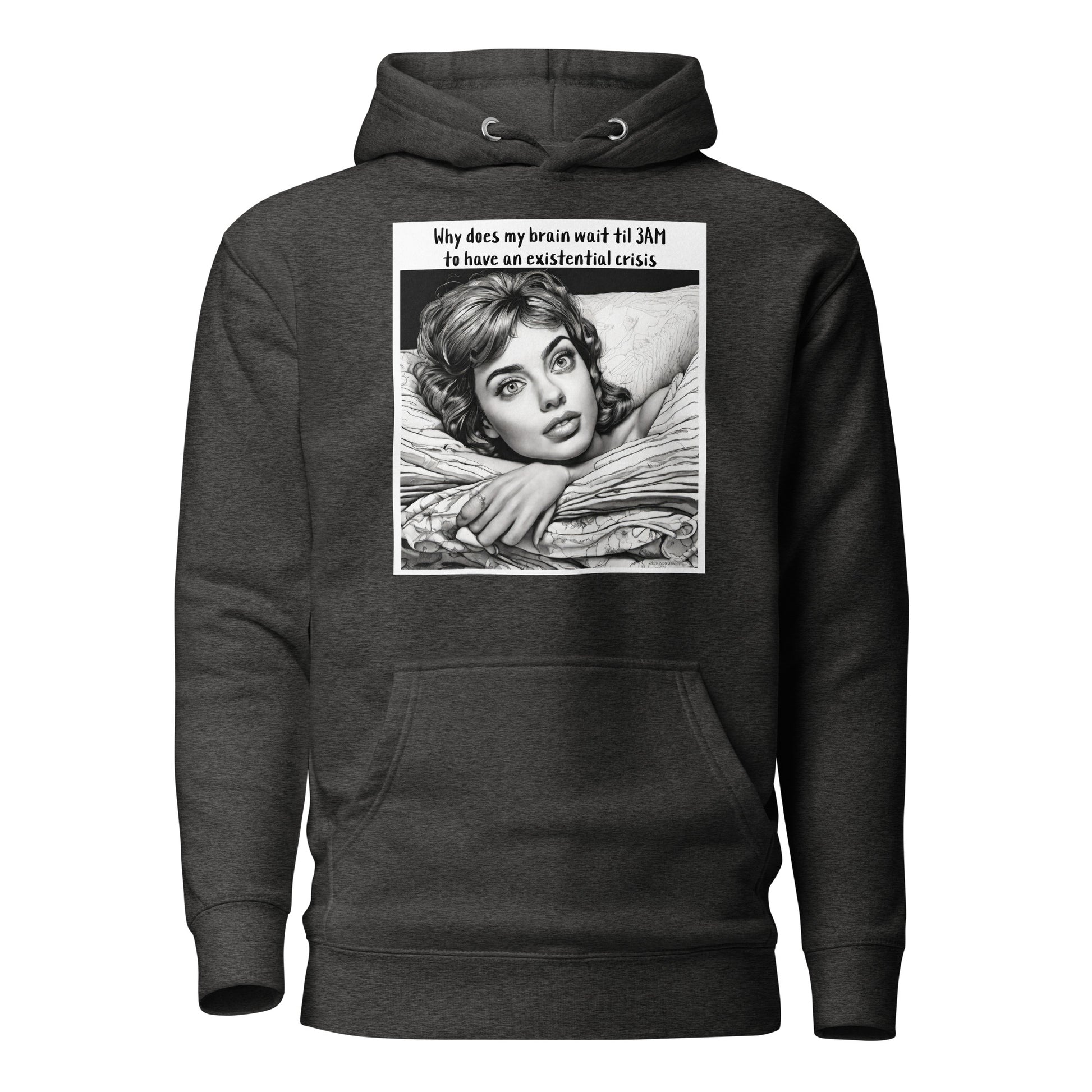 3AM Existential Crisis Women's Funny Hoodie Charcoal Heather