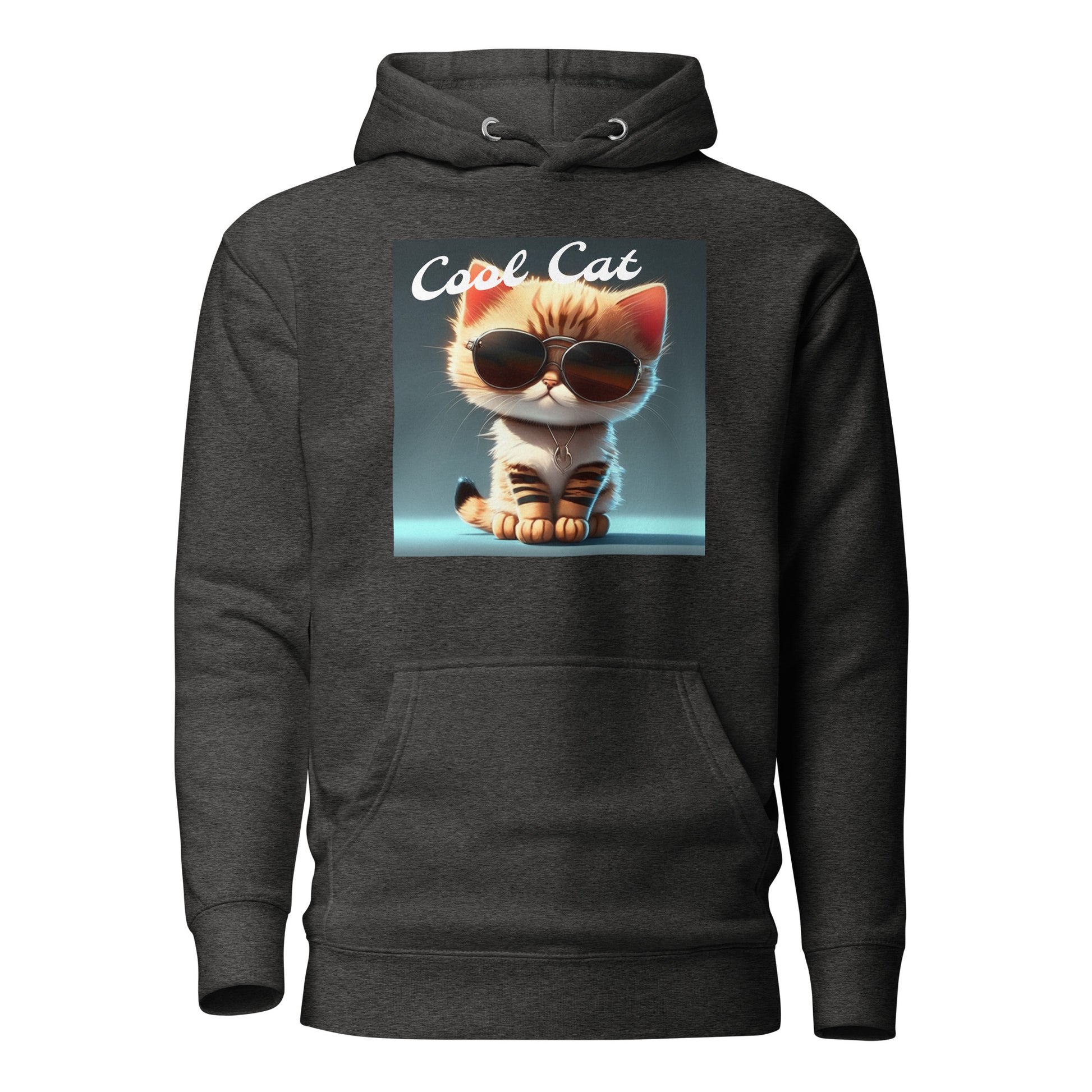 Cool Cat Women's Funny Hoodie Charcoal Heather