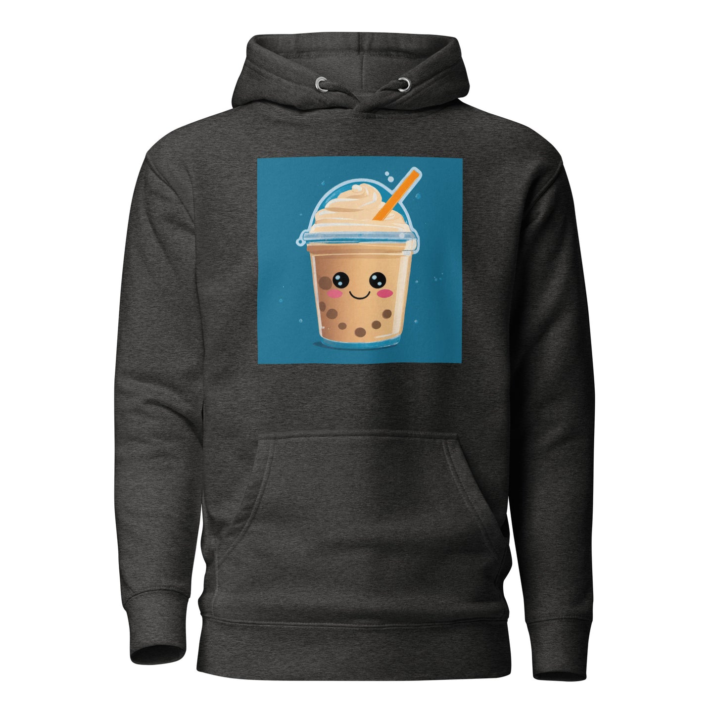 Boba Bubble Milk Tea Women's Funny Graphic Hoodie Charcoal Heather