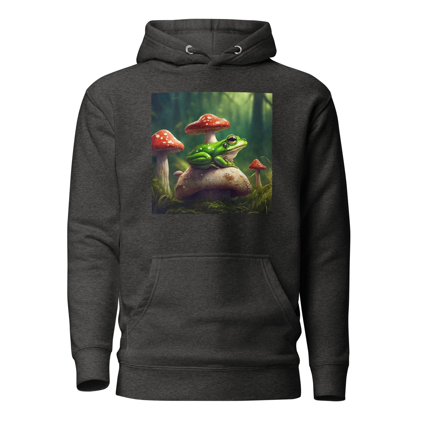 Frog & Mushrooms Women's Animal Hoodie Charcoal Heather