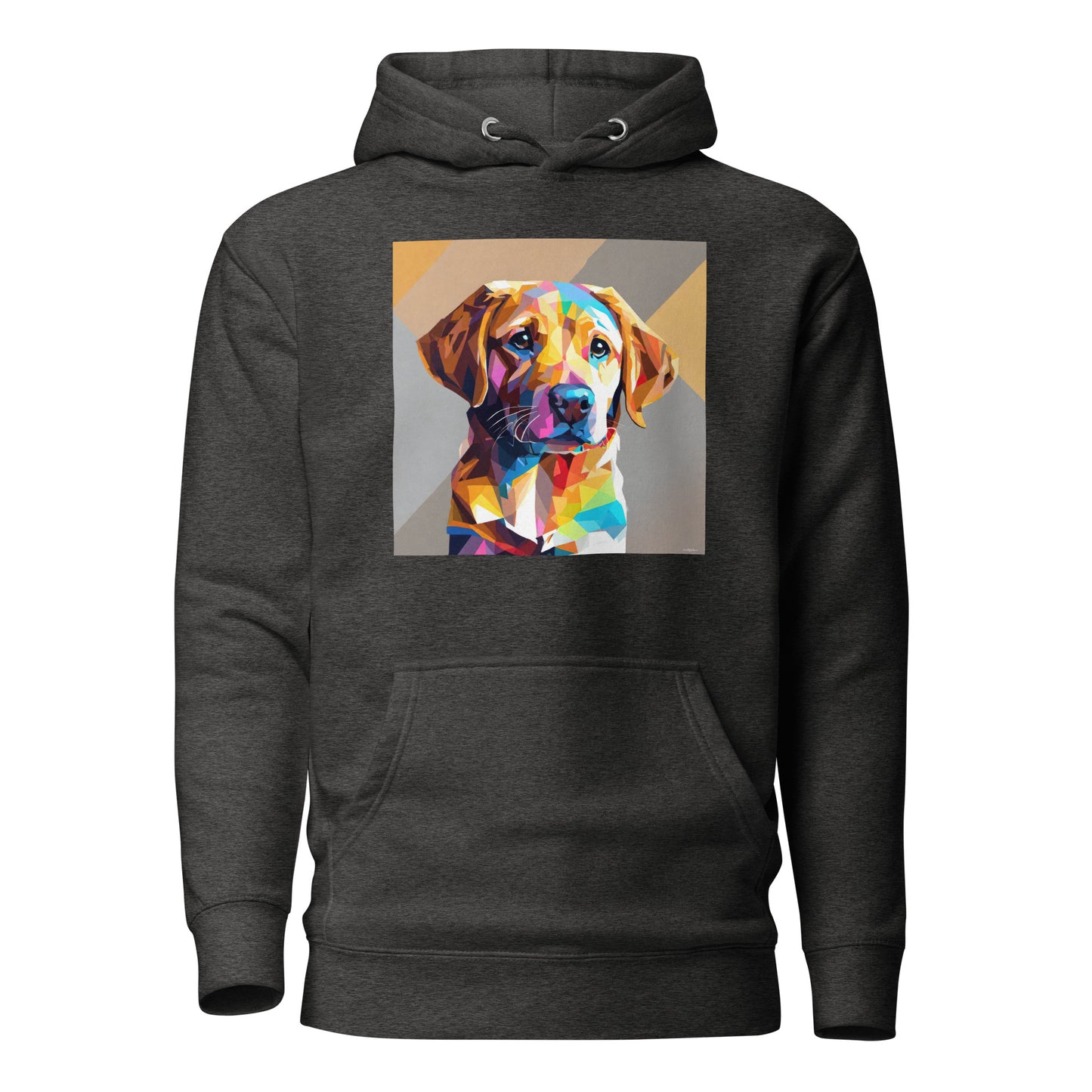 Geometric Golden Lab Women's Animal Lover Hoodie Charcoal Heather