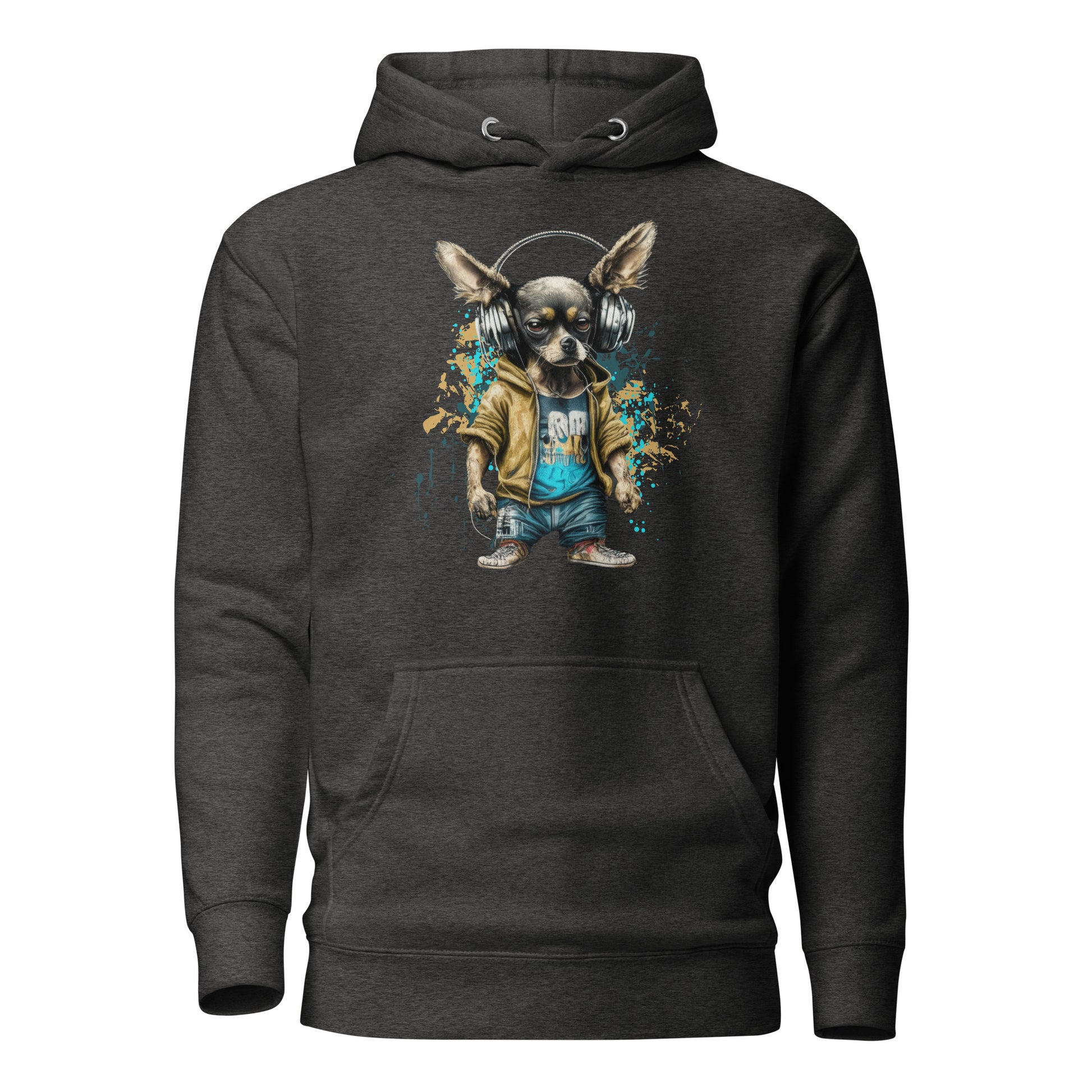 Cool Beats Chihuahua Women's Animal Hoodie Charcoal Heather