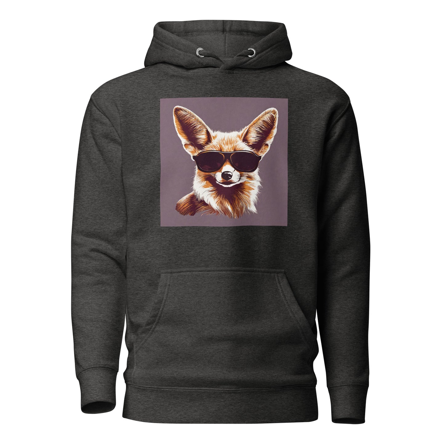 Fennec Fox in Shades Women's Animal Lover Hoodie Charcoal Heather