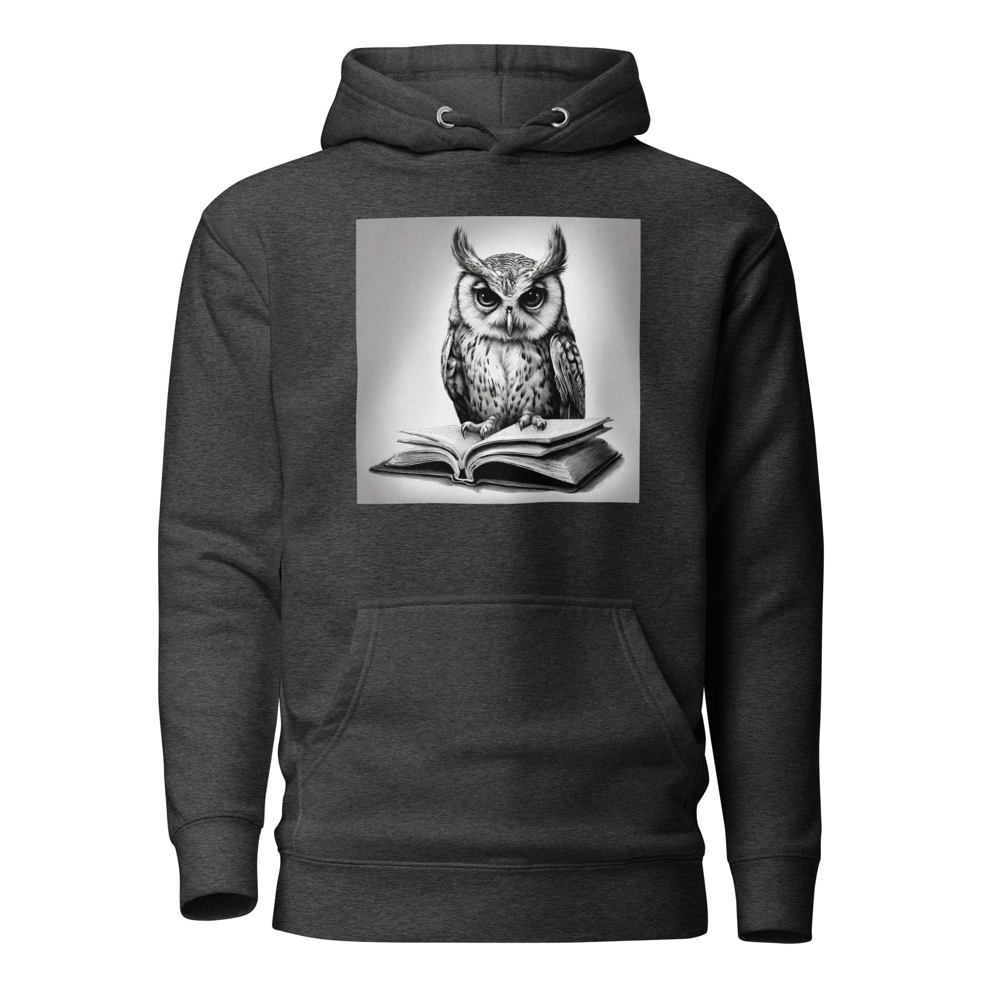 Booksmart Owl Women's Book Lover Hoodie Charcoal Heather