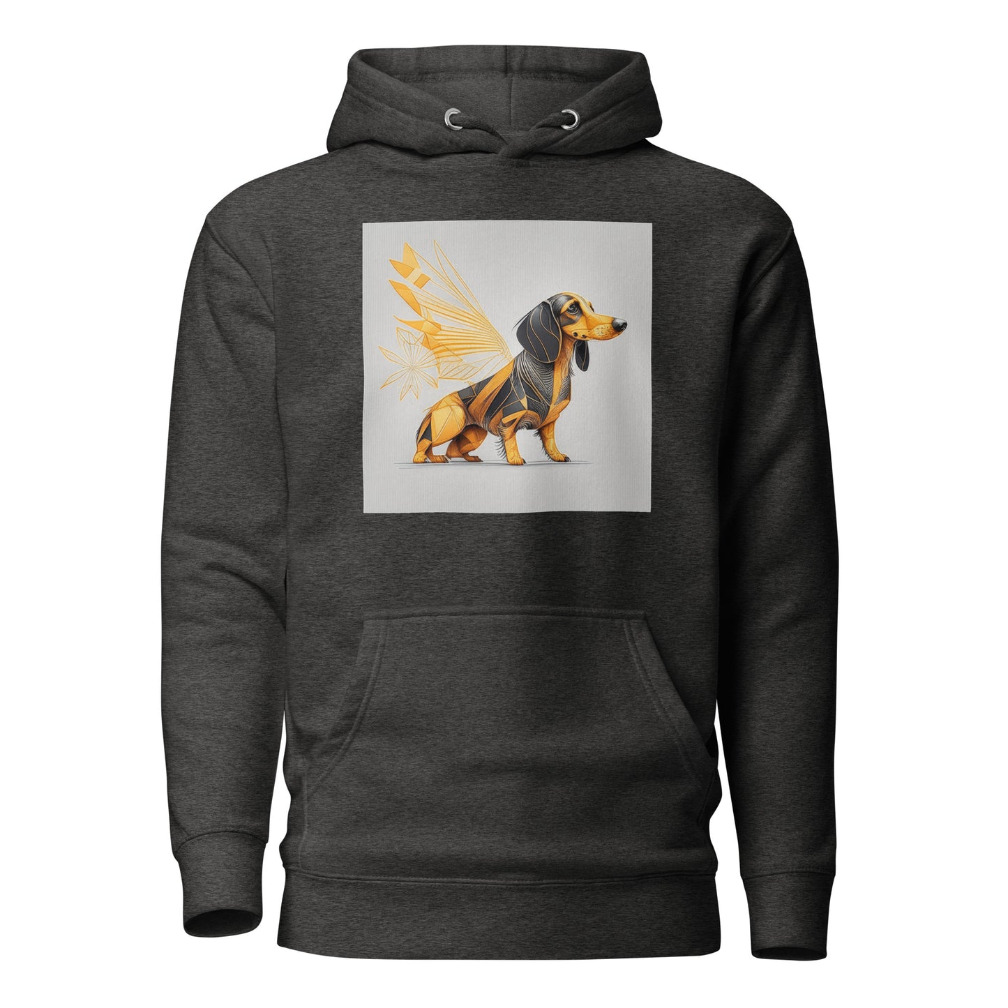 Dachshund with Wings Women's Dog Lover Hoodie Charcoal Heather