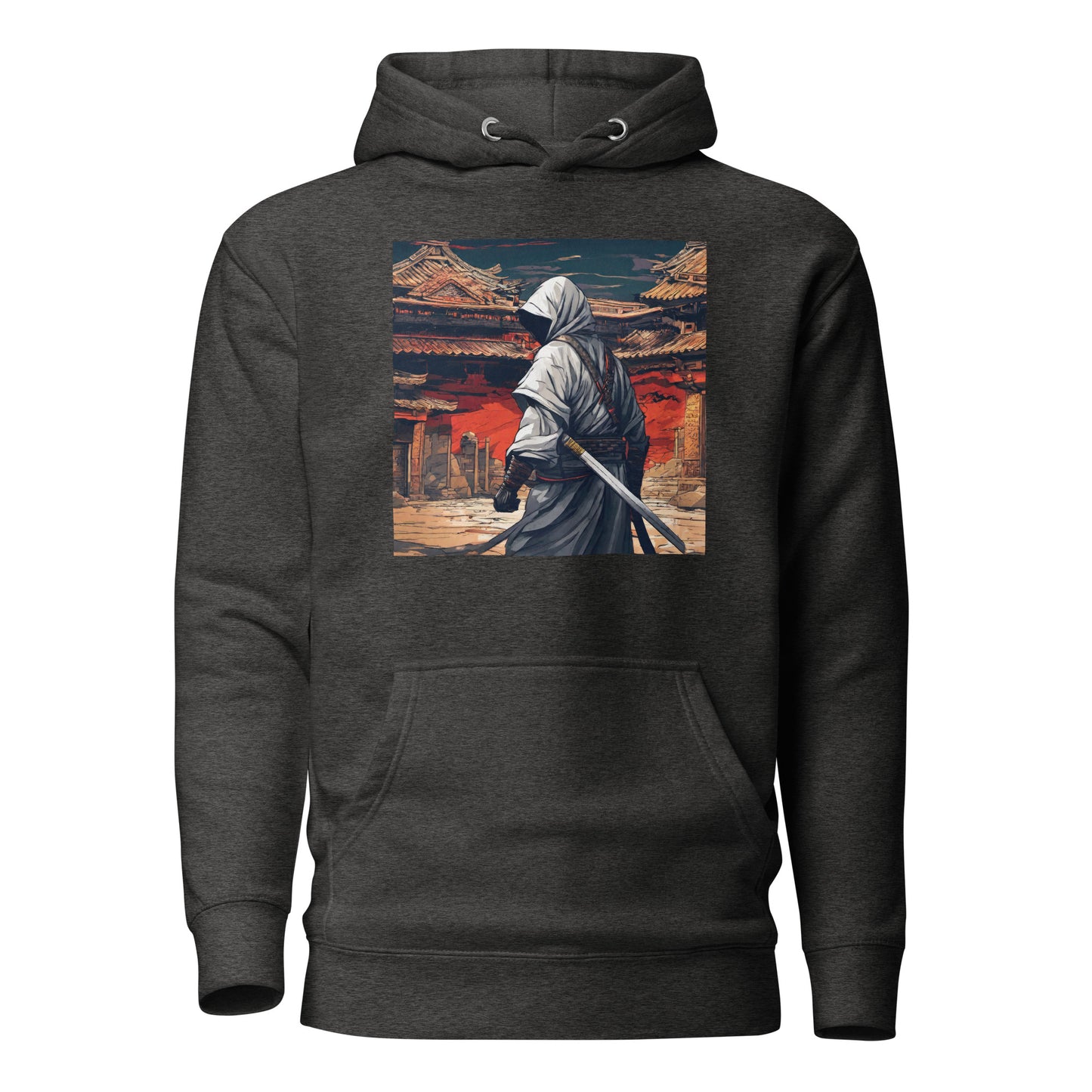 Shadowy Samurai Women's Anime Hoodie Charcoal Heather