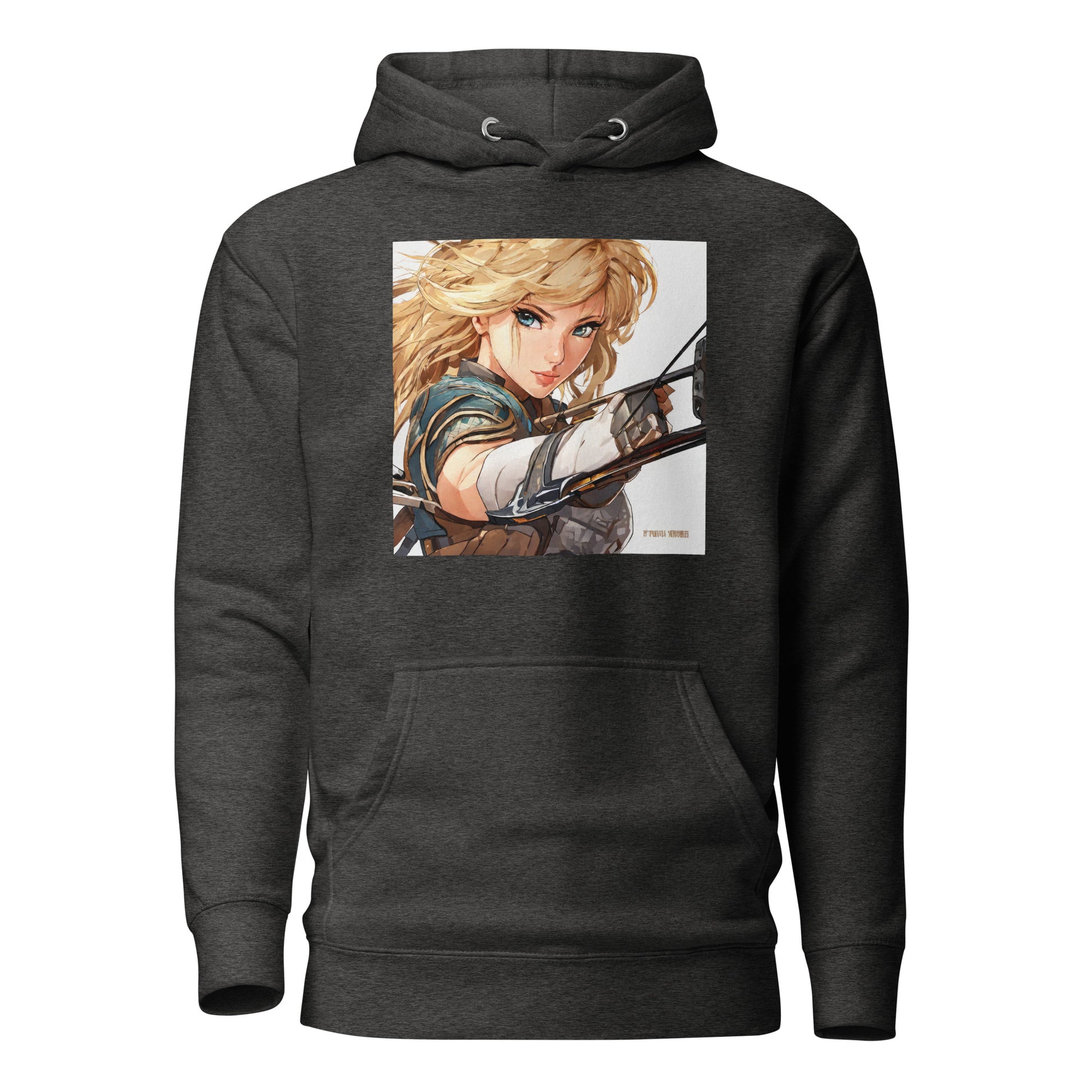 Fierce Shieldmaiden Women's Anime Hoodie Charcoal Heather