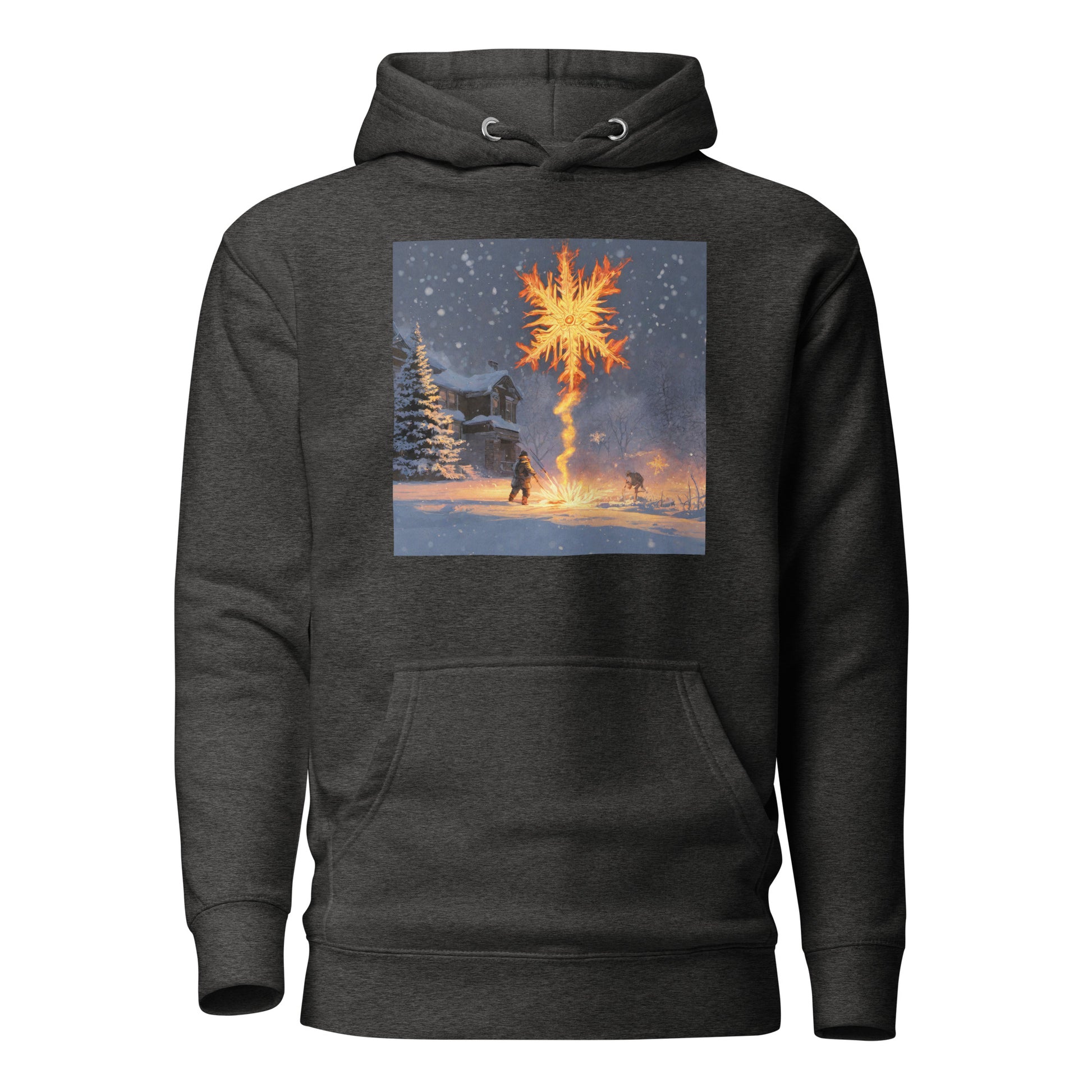 Fire from Ice Snowflake Women's Anime Hoodie Charcoal Heather