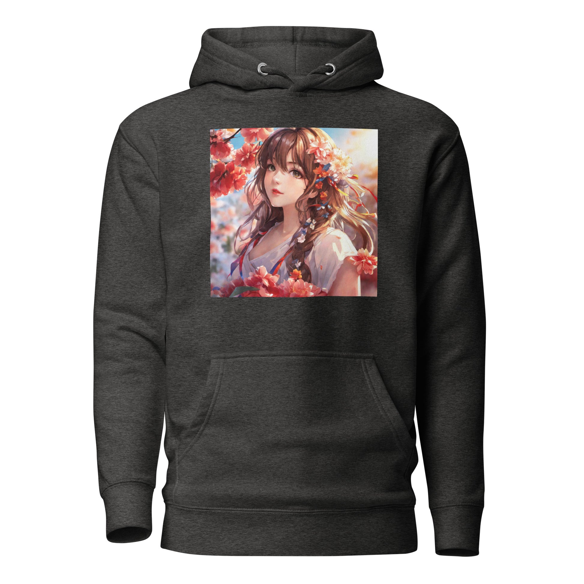 Graceful & Lovely Women's Anime Hoodie Charcoal Heather