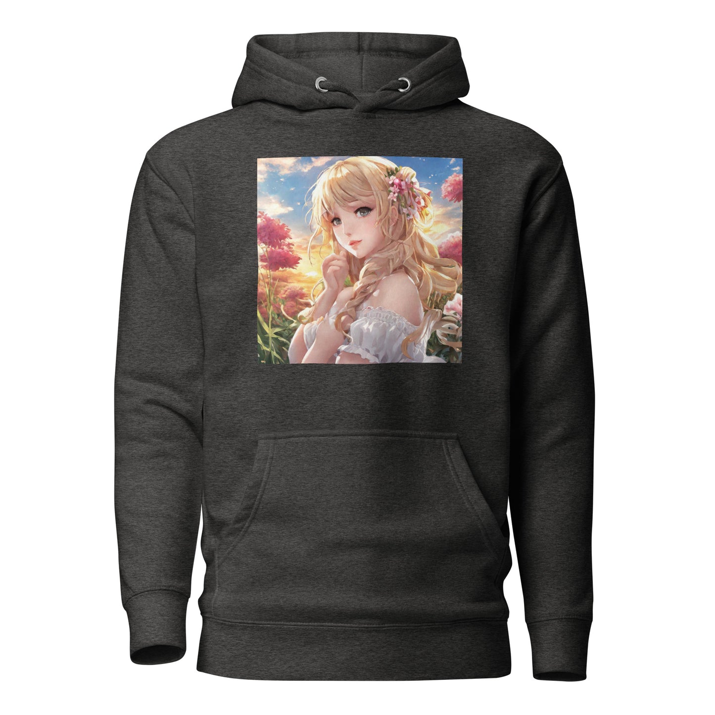 Timeless Beauty Women's Anime Hoodie Charcoal Heather