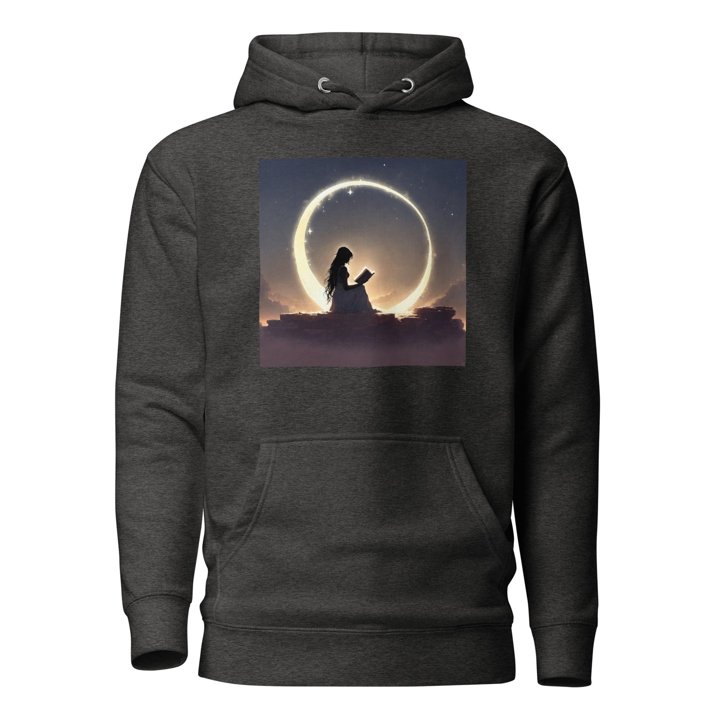 Reading at Twilight Women's Book Lover Hoodie Charcoal Heather