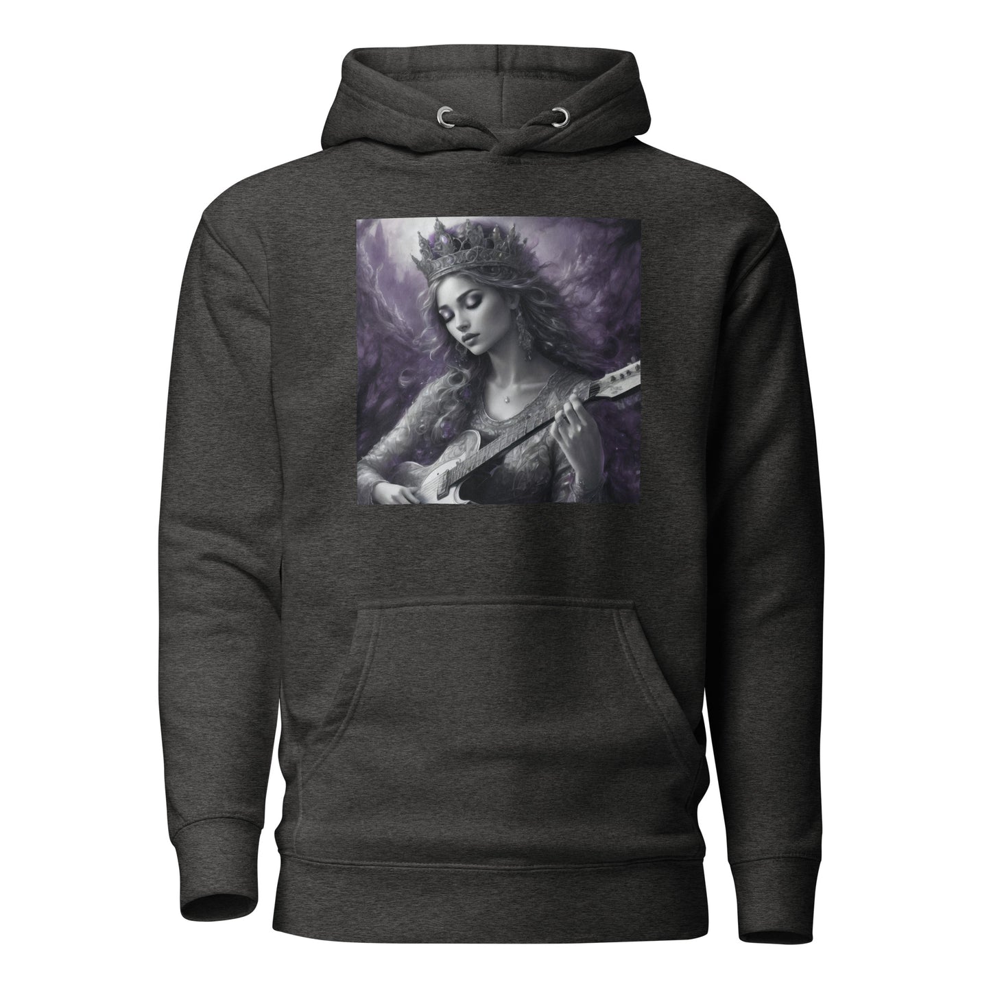 Princess Woman Playing the Guitar Hoodie Charcoal Heather