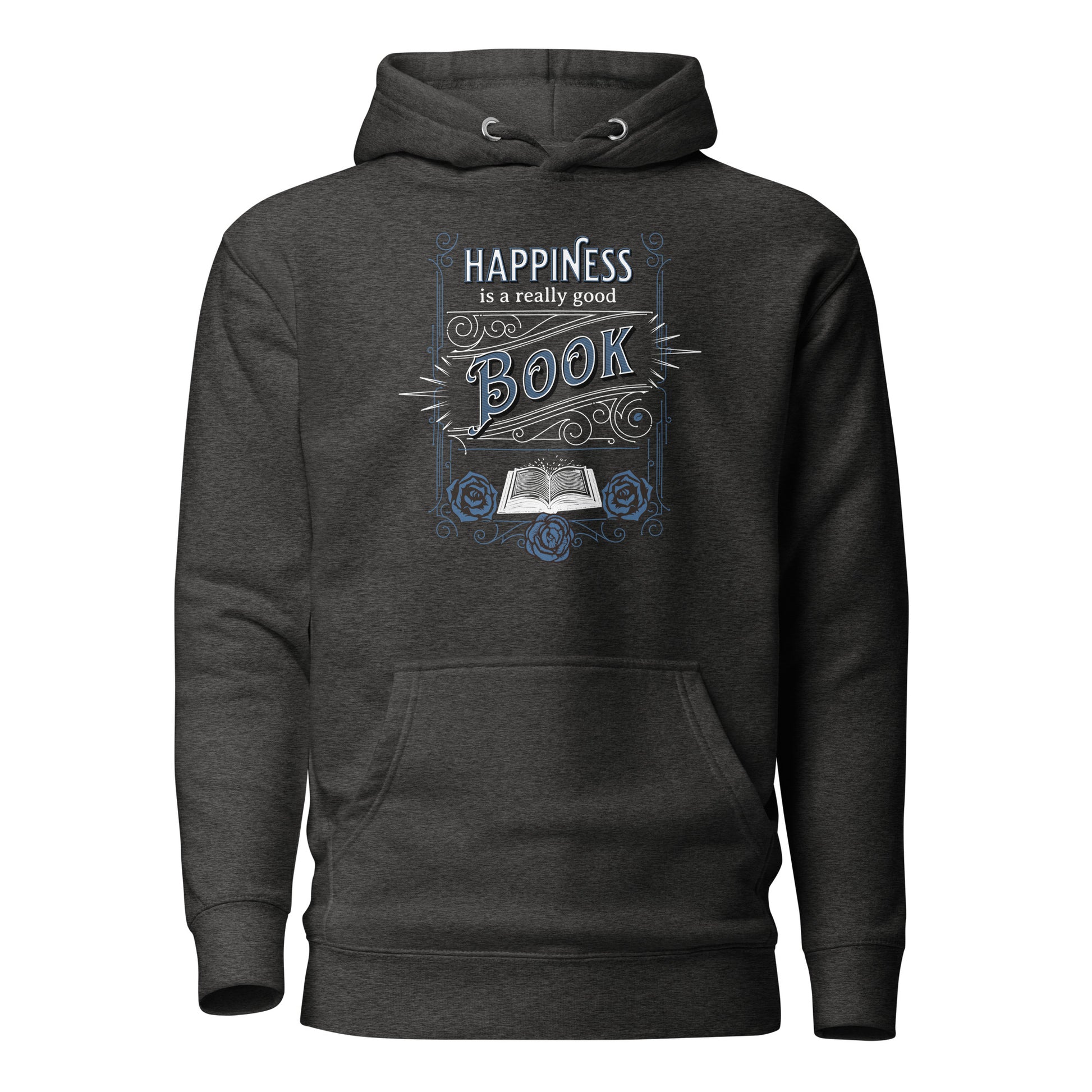 Happiness is a Really Good Book Women's Reader Hoodie Charcoal Heather