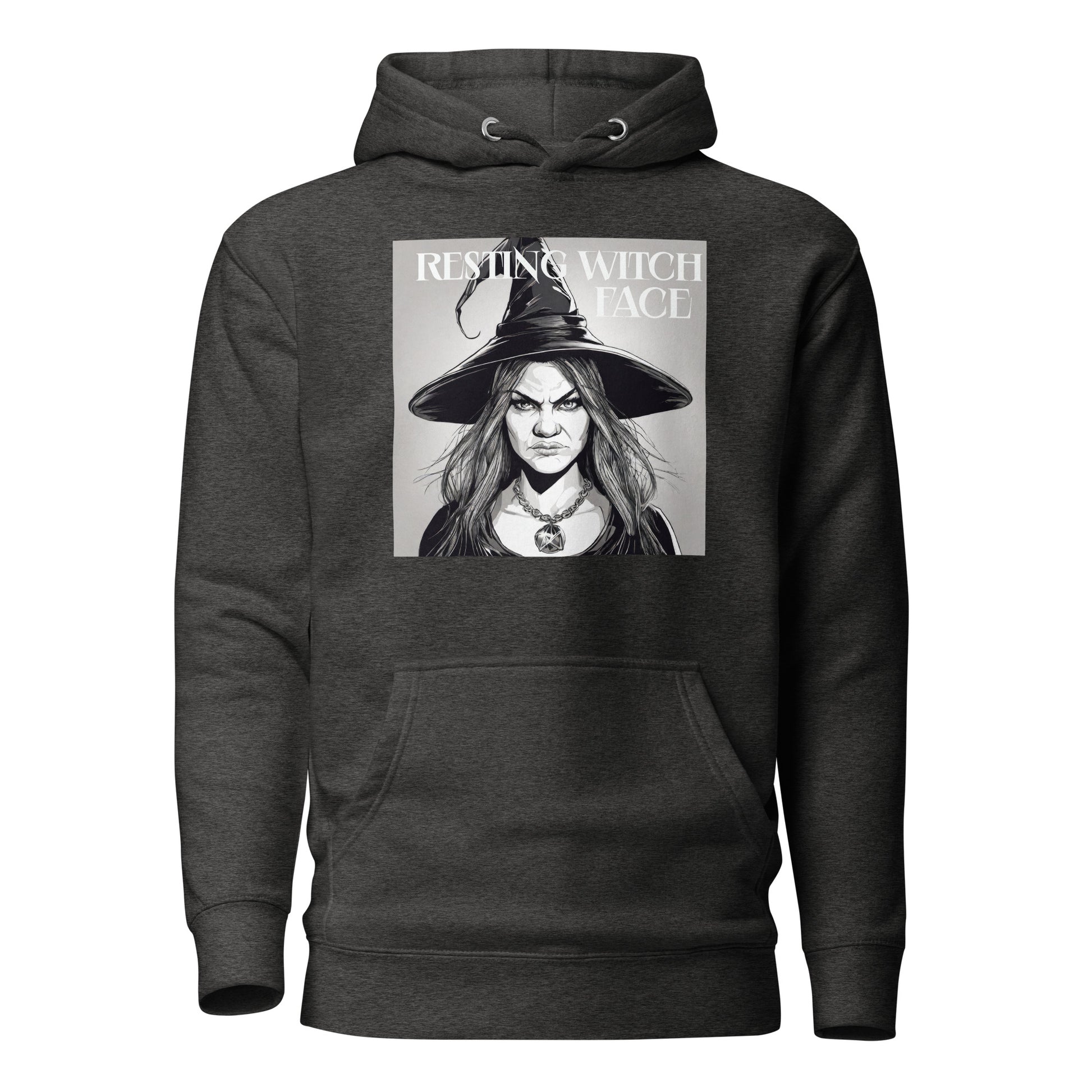 Resting Witch Face Women's Halloween Hoodie Charcoal Heather