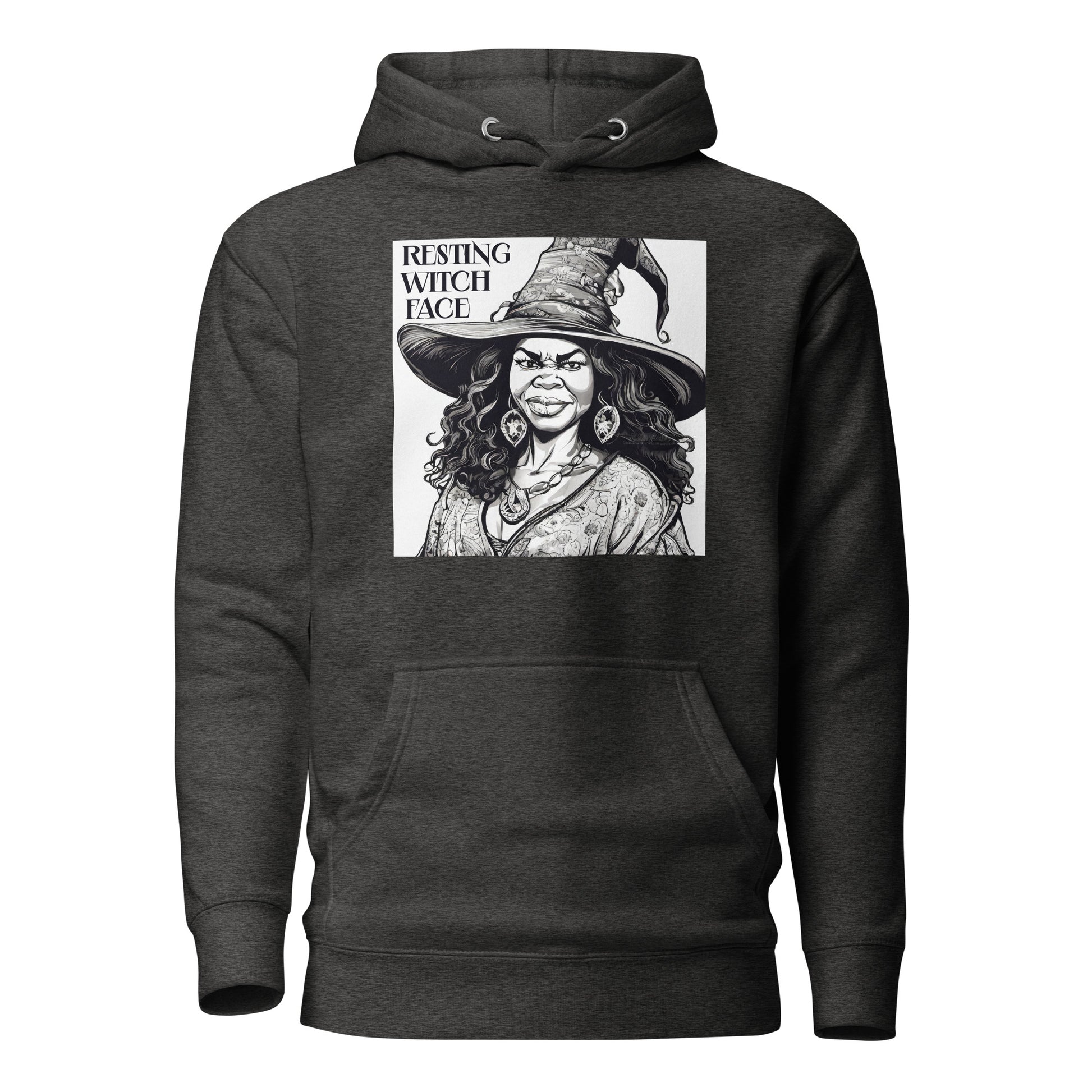 Resting Witch Face Women's Halloween Hoodie Charcoal Heather