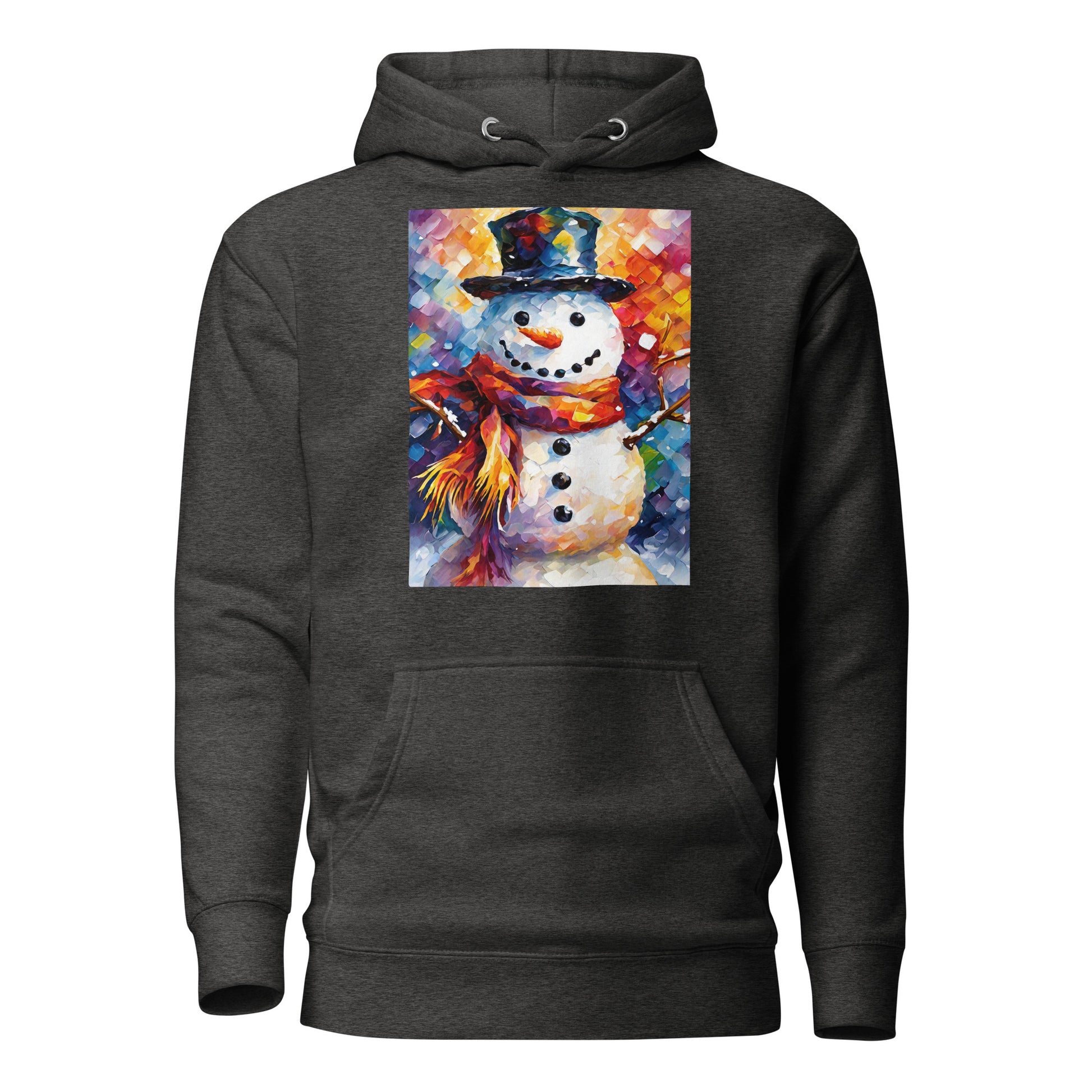 Happy Snowman Women's Christmas Hoodie Charcoal Heather