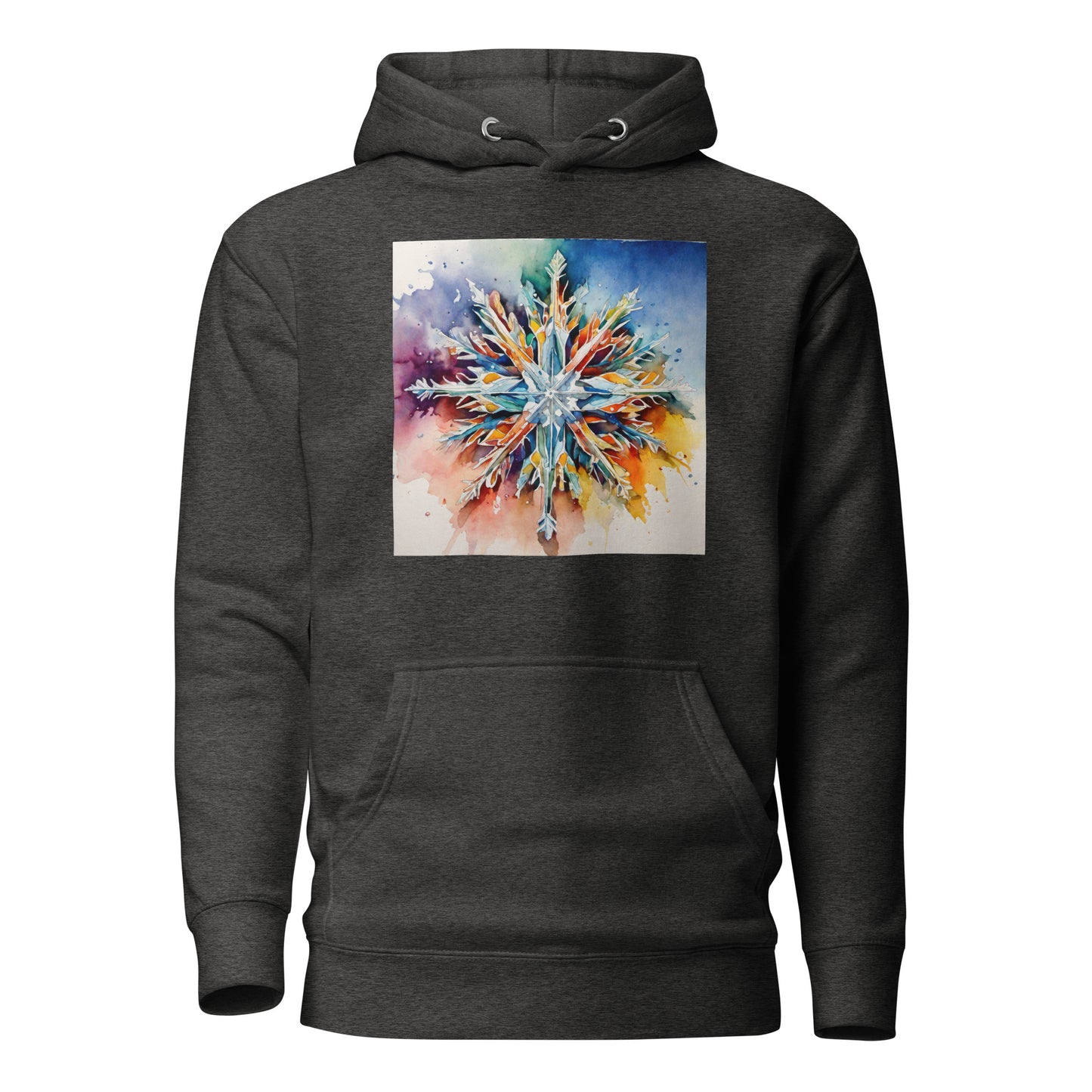 Colorful Snowflake Women's Christmas Hoodie Charcoal Heather