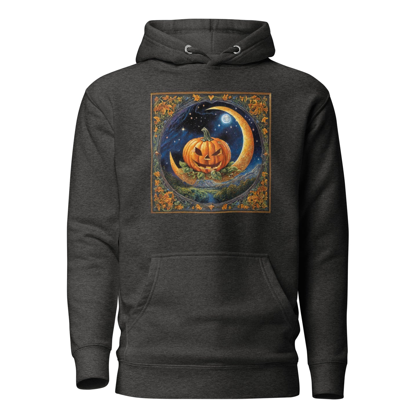 Jack O' Lantern Pumpkin Women's Halloween Hoodie Charcoal Heather