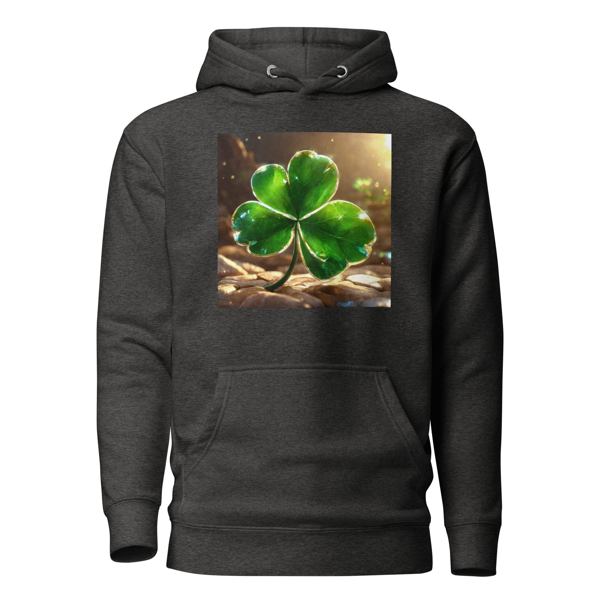 Lucky Four Leaf Clover Women's St Patrick's Day Hoodie Charcoal Heather