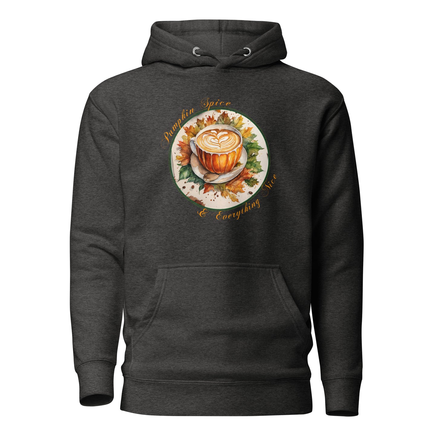 Pumpkin Spice & Everything Nice Women's Fall Hoodie Charcoal Heather