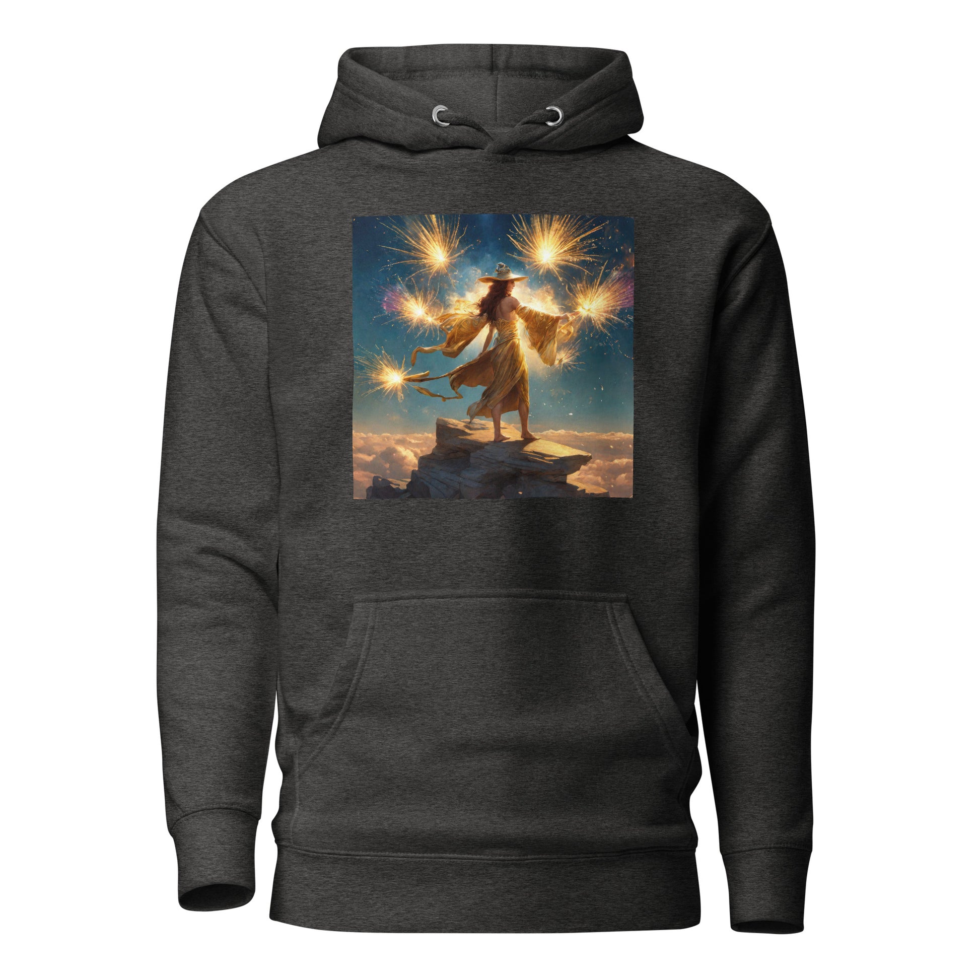 Sorceress Making Fireworks Women's 4th of July Hoodie Charcoal Heather