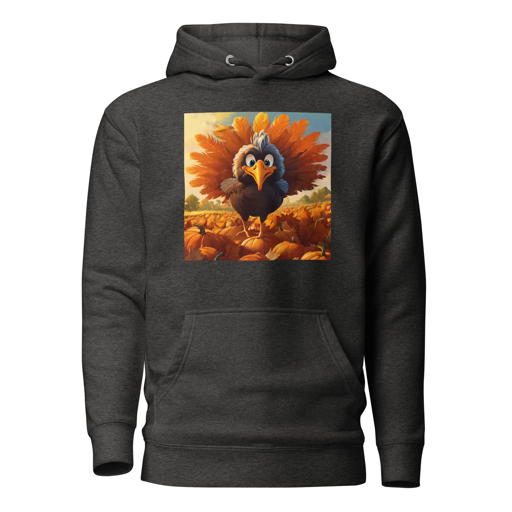 Cute Turkey Women's Thanksgiving Hoodie Charcoal Heather