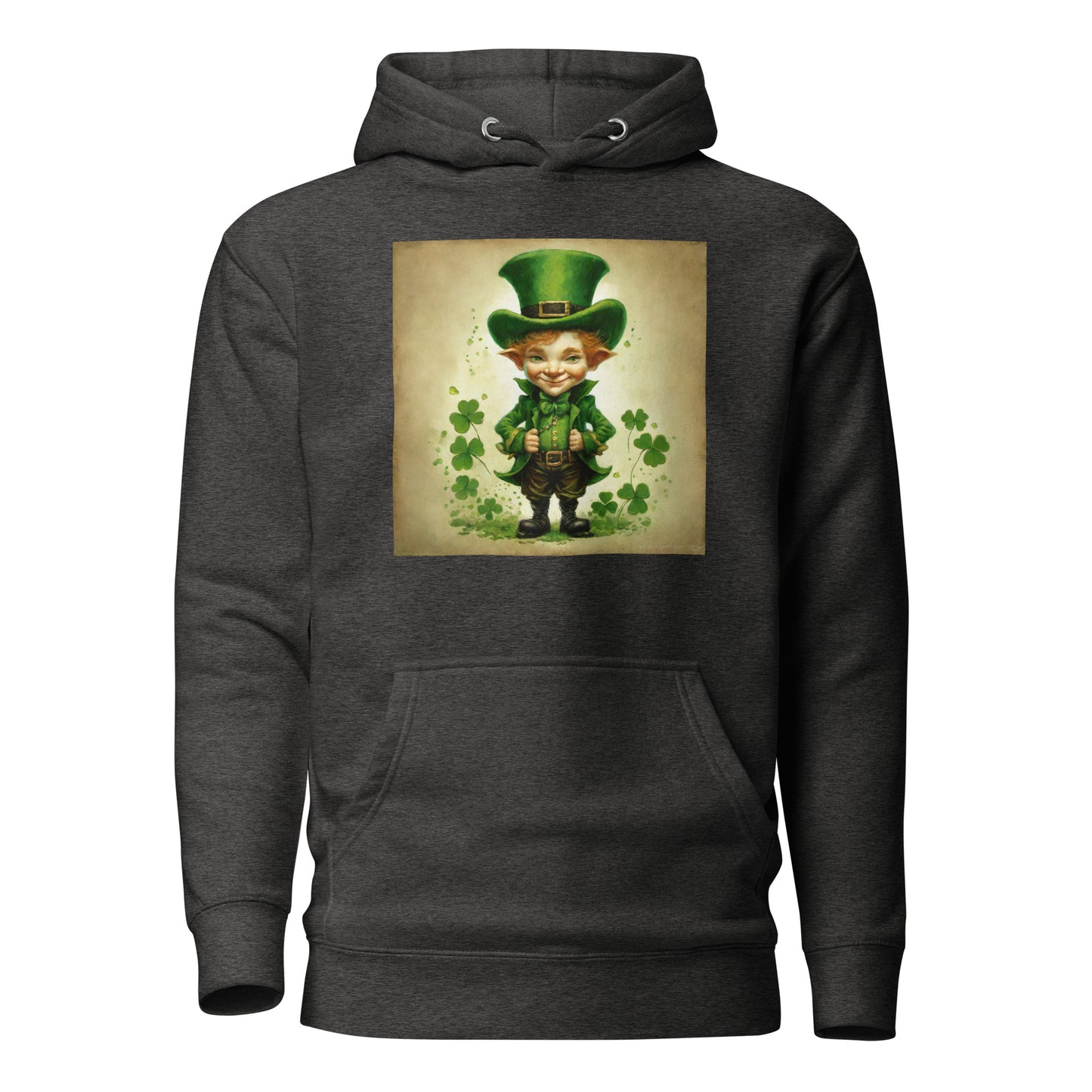 Cute Leprechaun Women's St Patrick's Day Hoodie Charcoal Heather