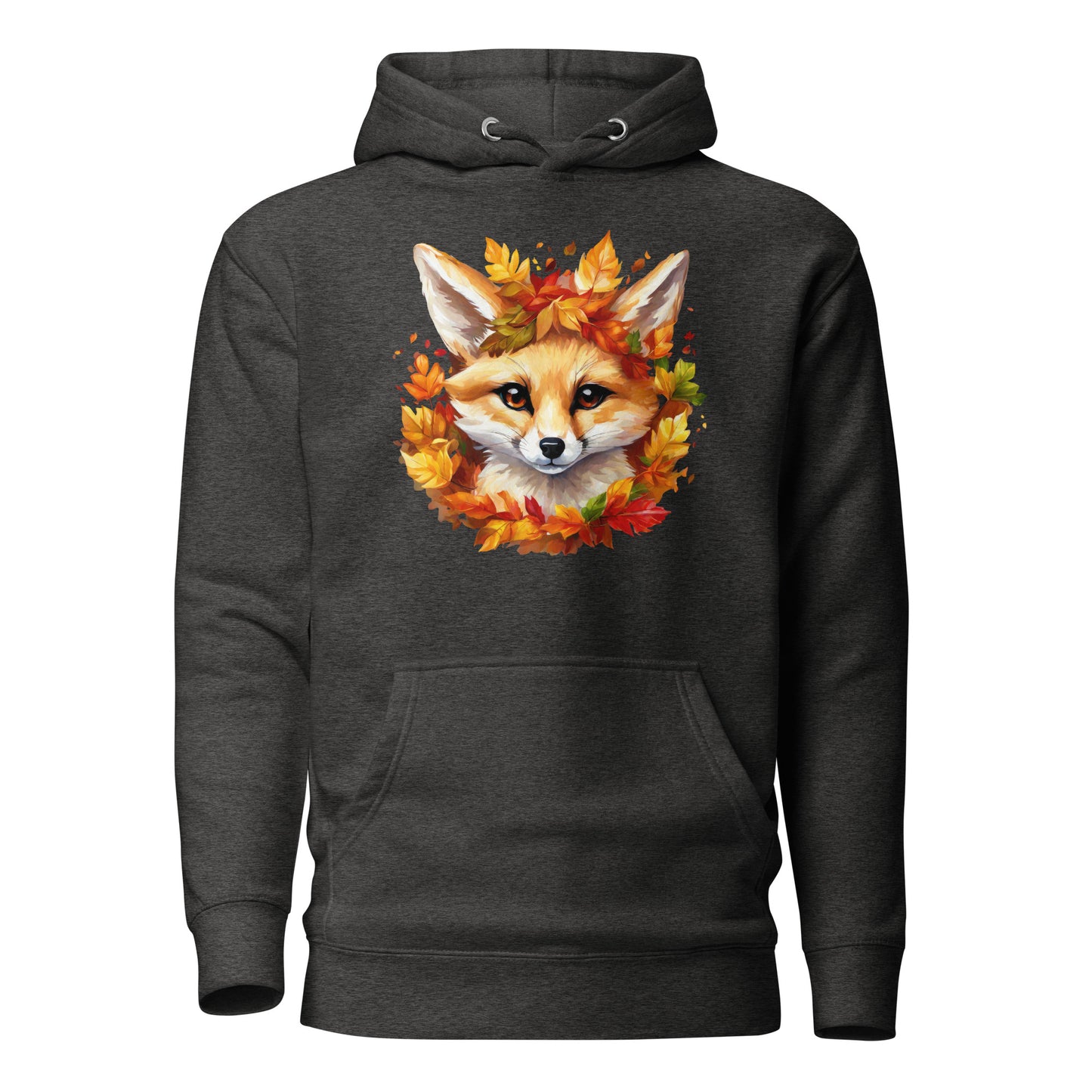 Autumn Fennec Fox Women's Fall Hoodie Charcoal Heather