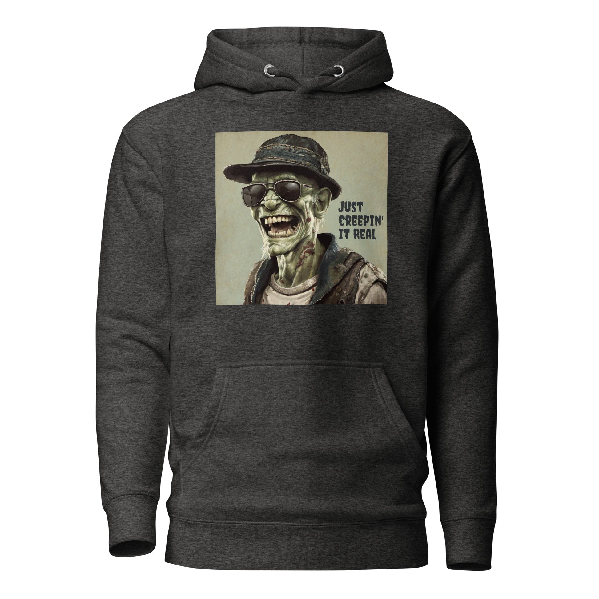 Just Creepin' It Real Women's Zombie Hoodie for Halloween Charcoal Heather