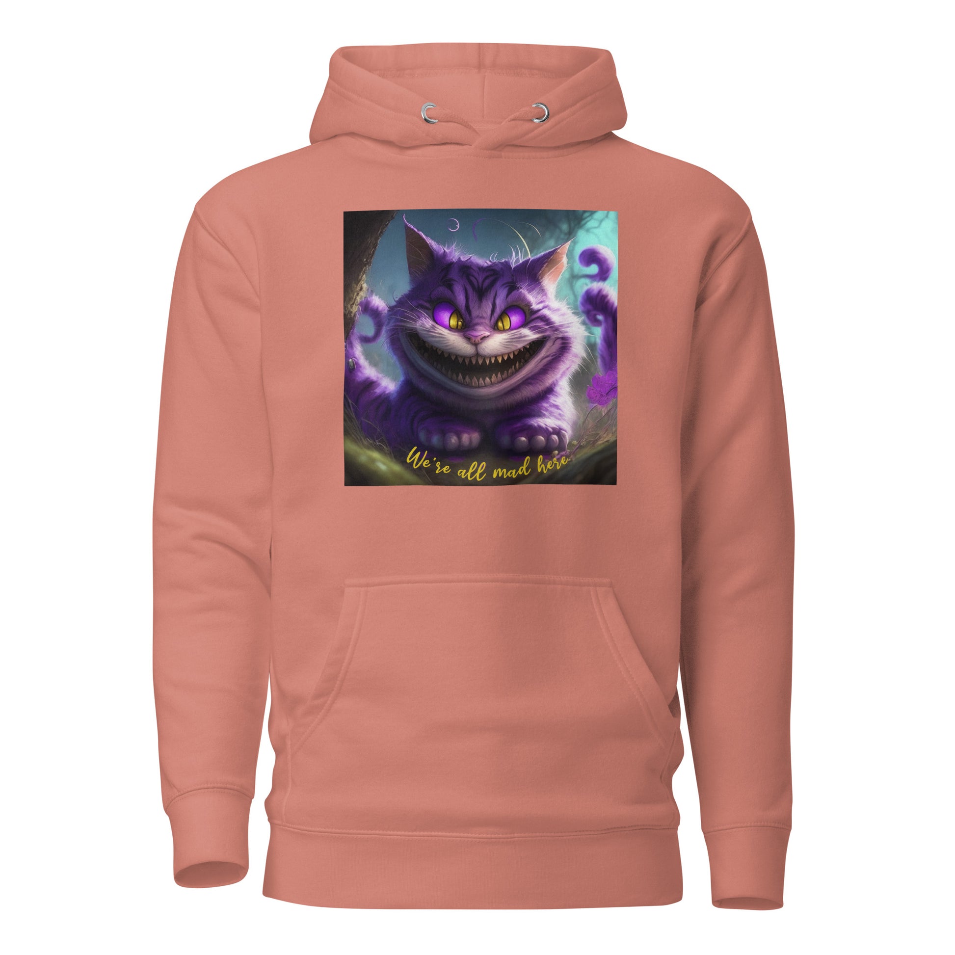 We're All Mad Here Cheshire Cat Women's Hoodie Dusty Rose