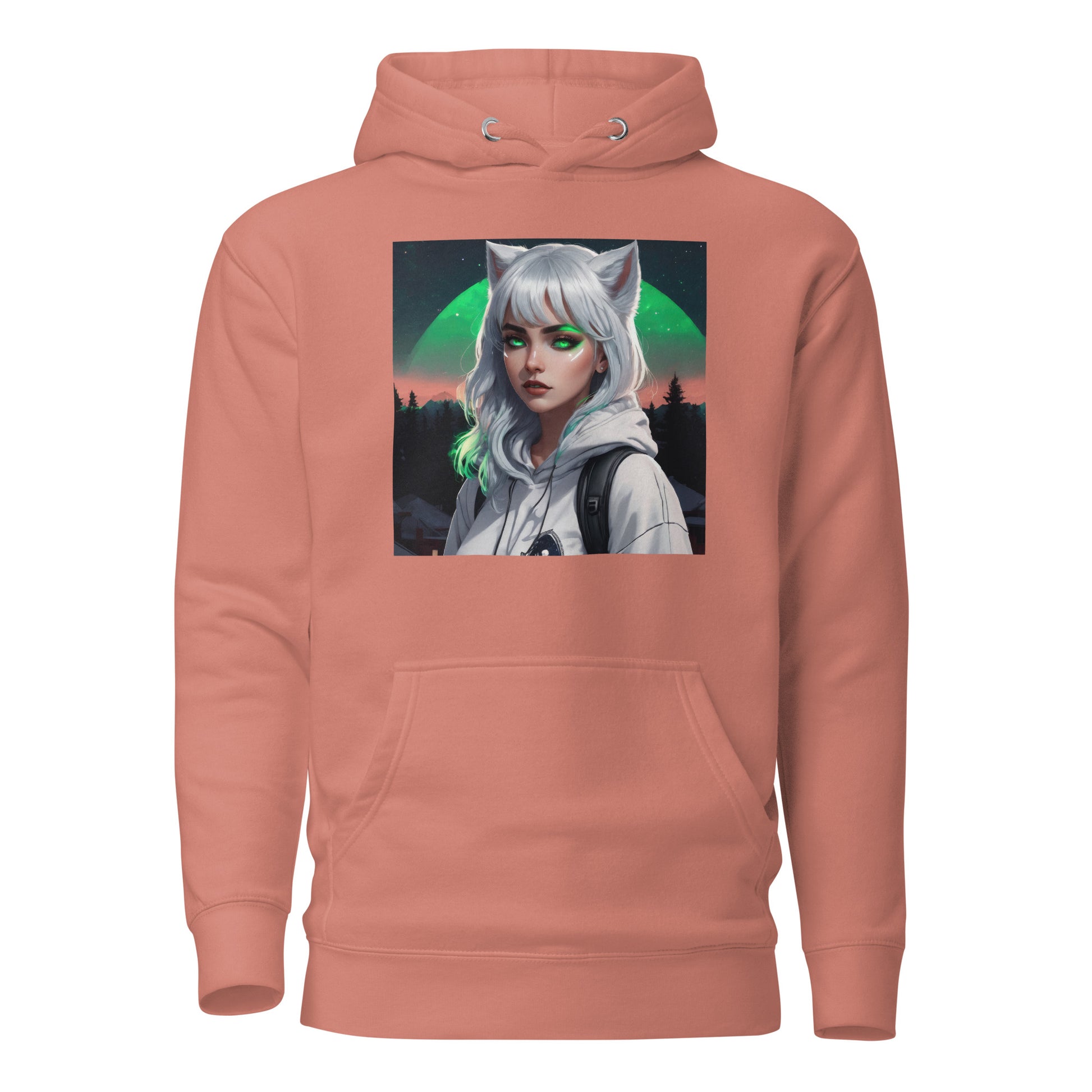 Cute Fox Girl Women's Graphic Hoodie Dusty Rose