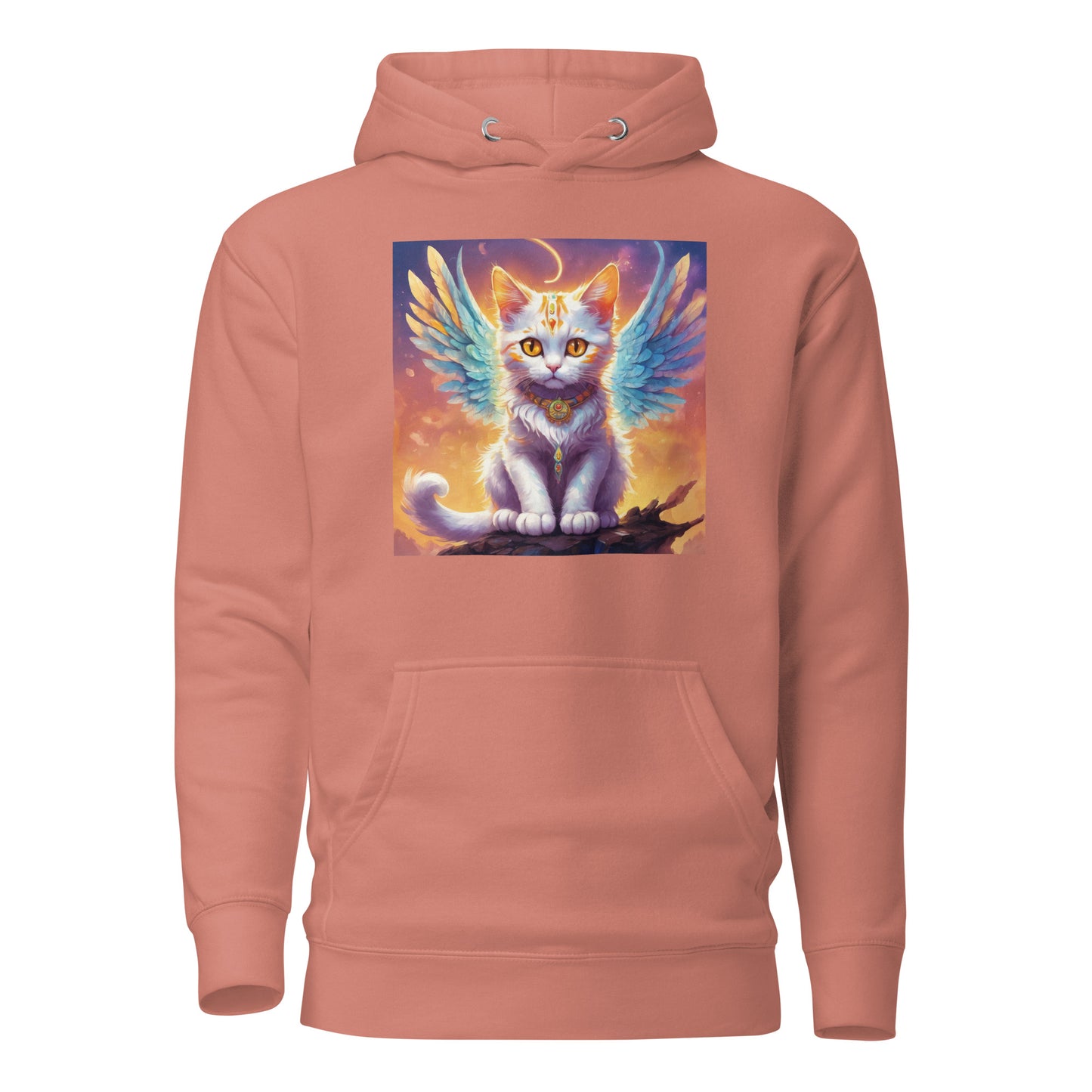 Cat with Wings Women's Graphic Hoodie Dusty Rose