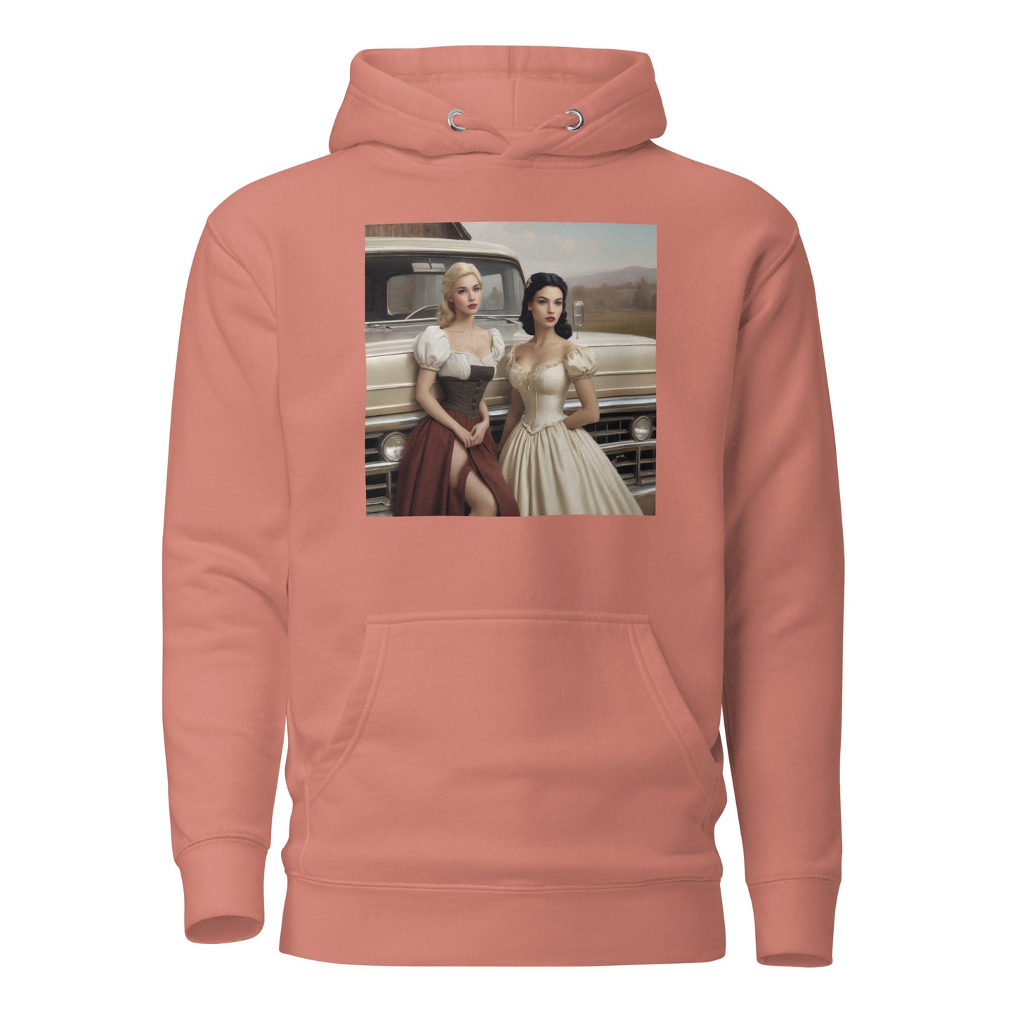 Cinderella and Snow White Hanging Out Women's Hoodie Dusty Rose