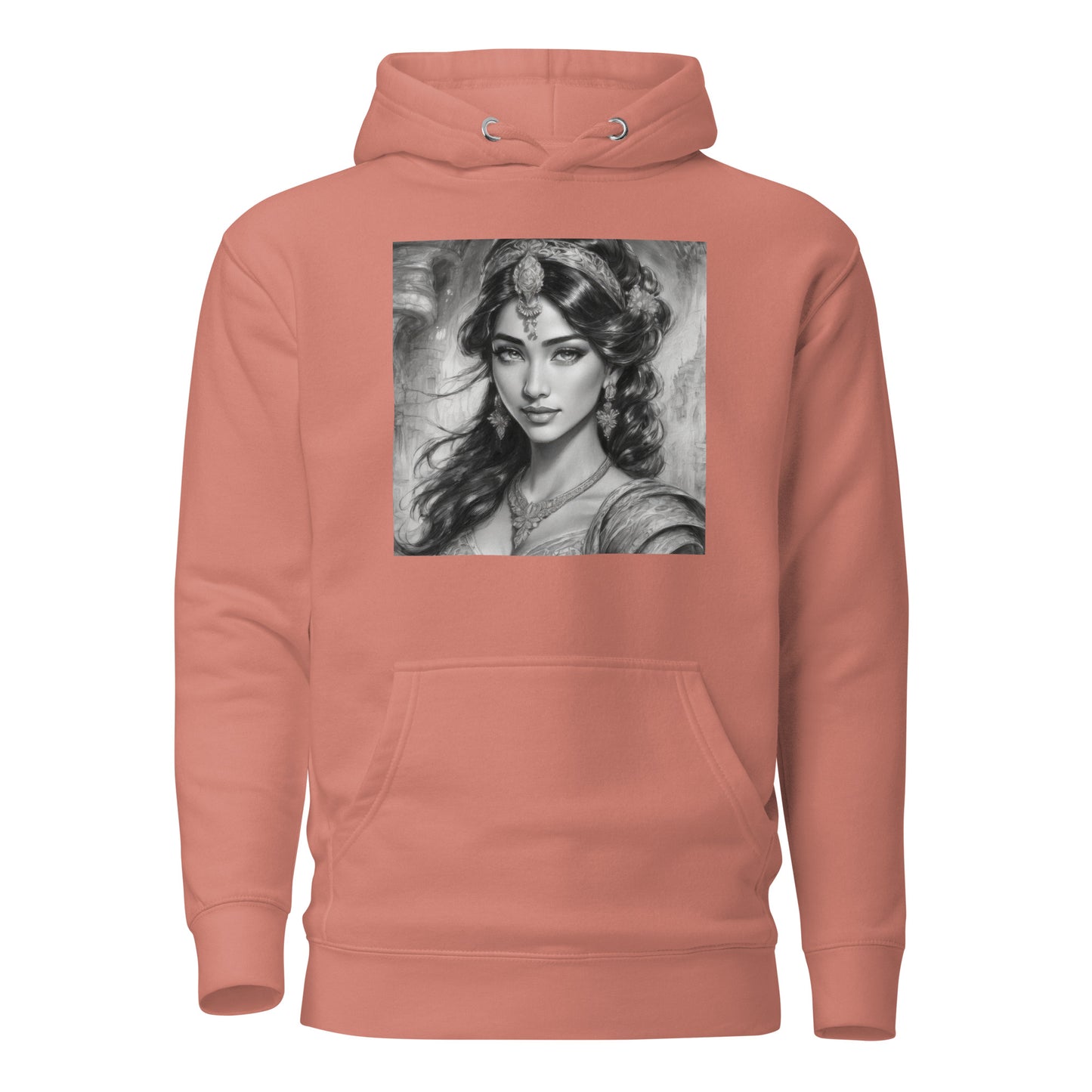 Princess Jasmine Pencil Sketch Women's Hoodie Dusty Rose