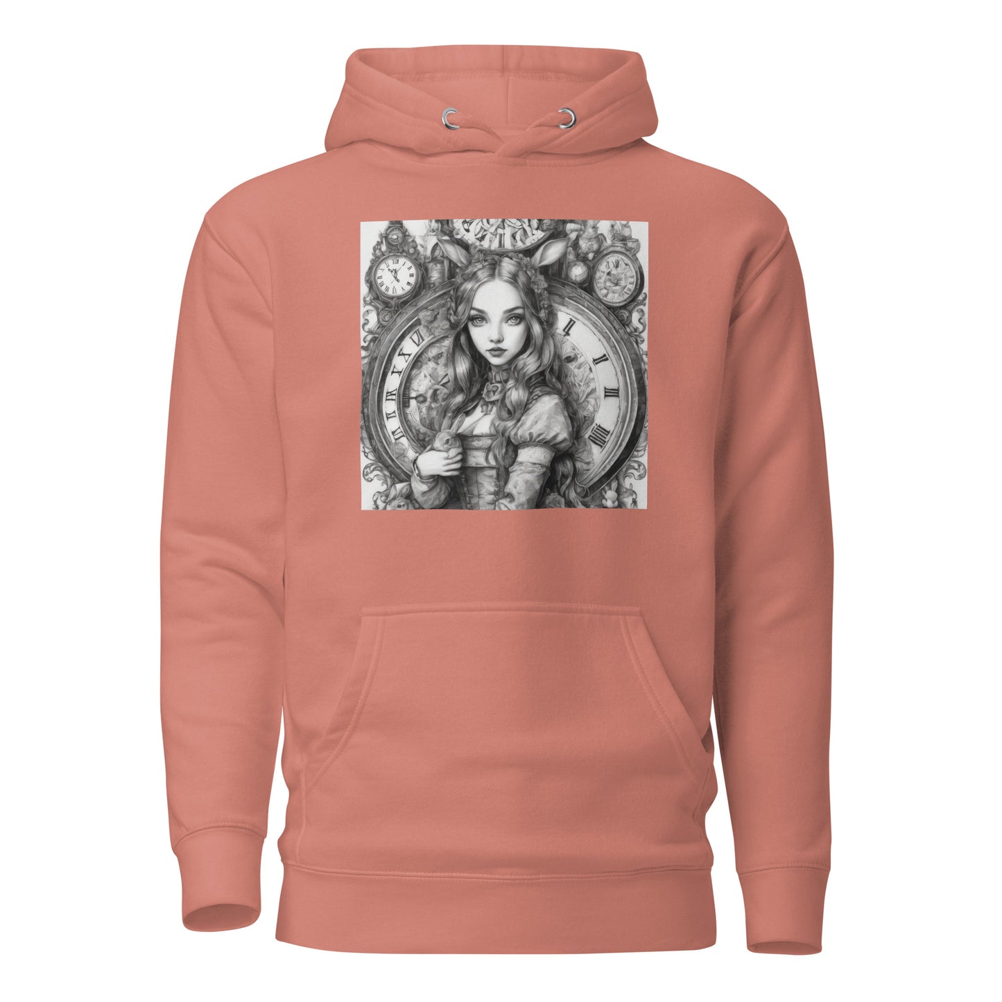 Alice in Wonderland Clockwork Women's Hoodie Dusty Rose