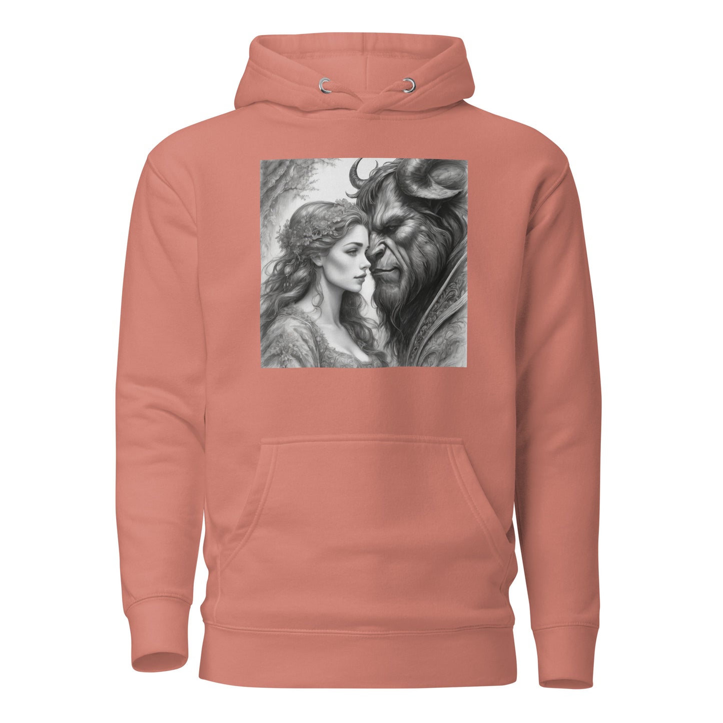 Beauty and the Beast Portrait Women's Hoodie Dusty Rose