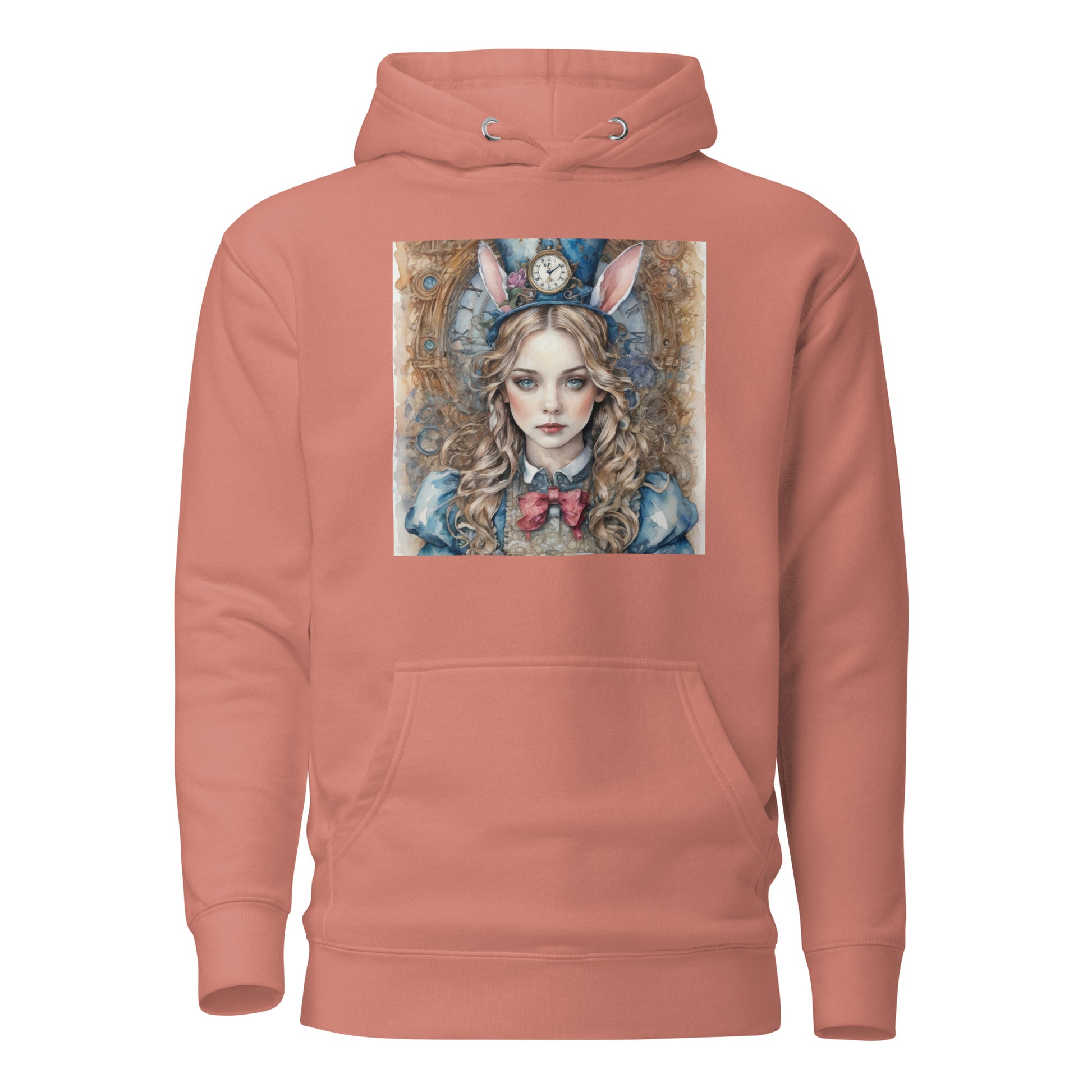 Alice in Wonderland with Bunny Ears Women's Hoodie Dusty Rose