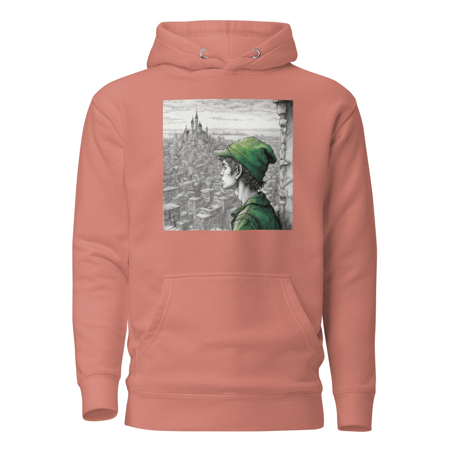 Peter Pan Overlooking the City Women's Hoodie Dusty Rose