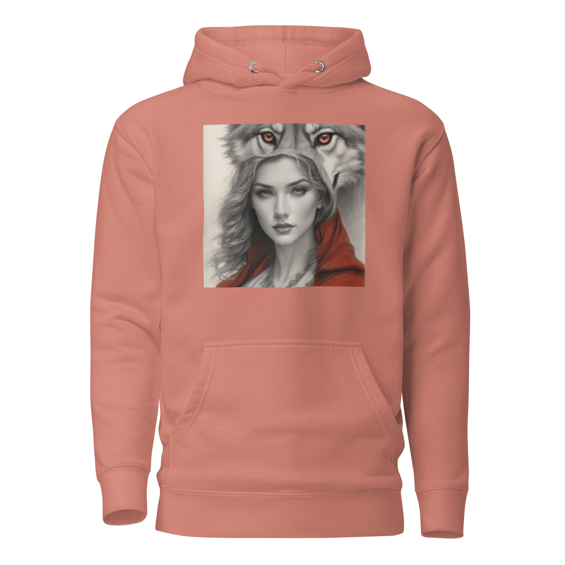 Mystique of the Wolf Women's Hoodie Dusty Rose