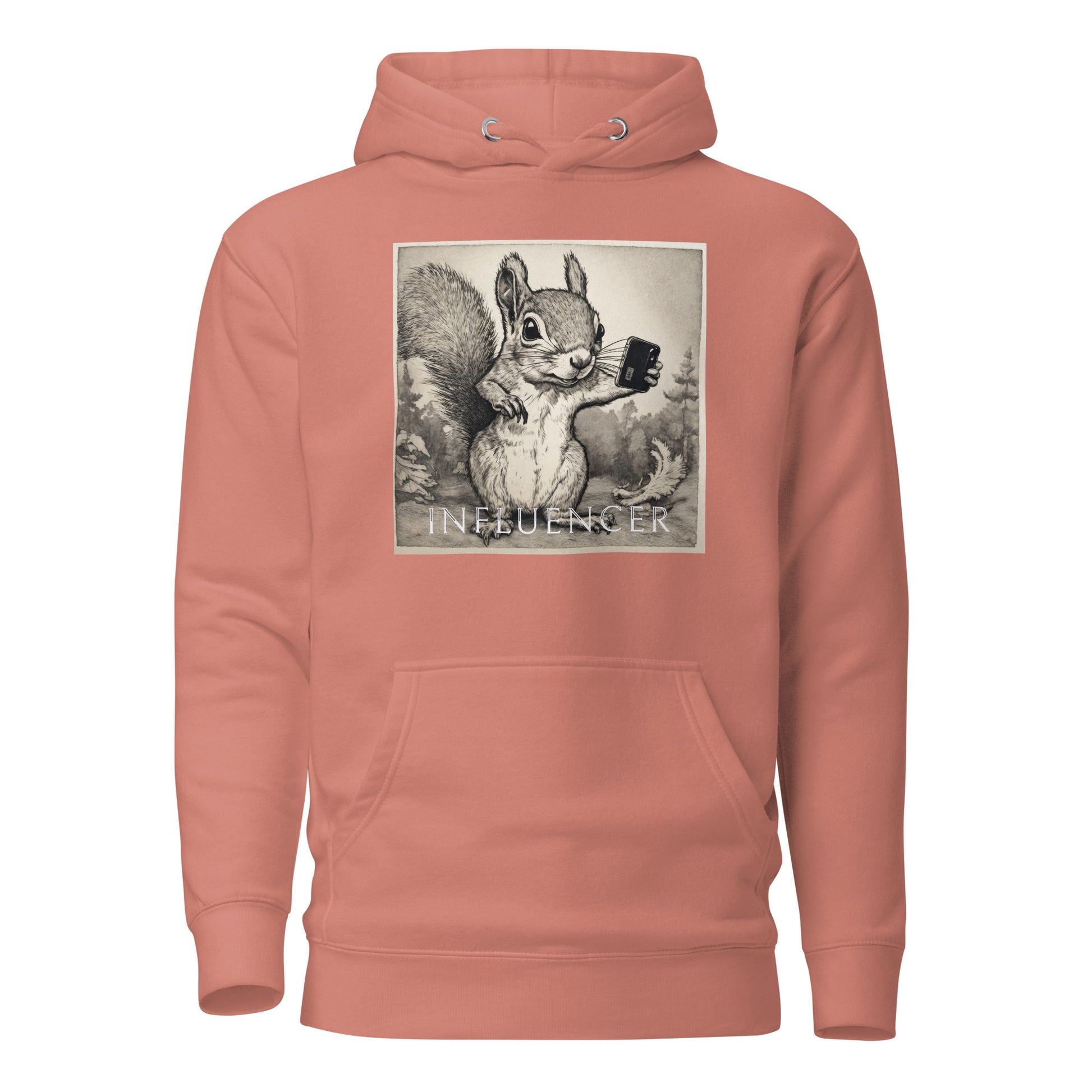 Squirrel Influencer Women's Funny Hoodie Dusty Rose