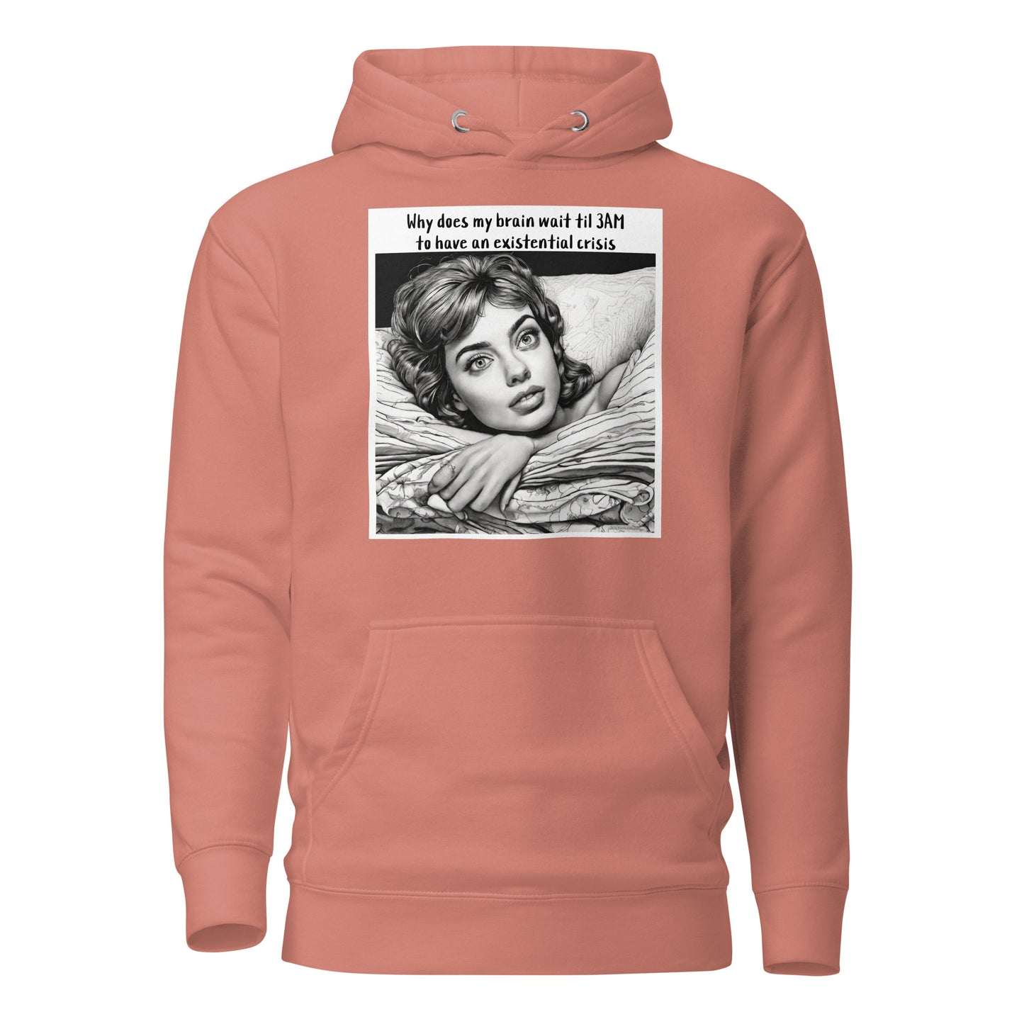 3AM Existential Crisis Women's Funny Hoodie Dusty Rose