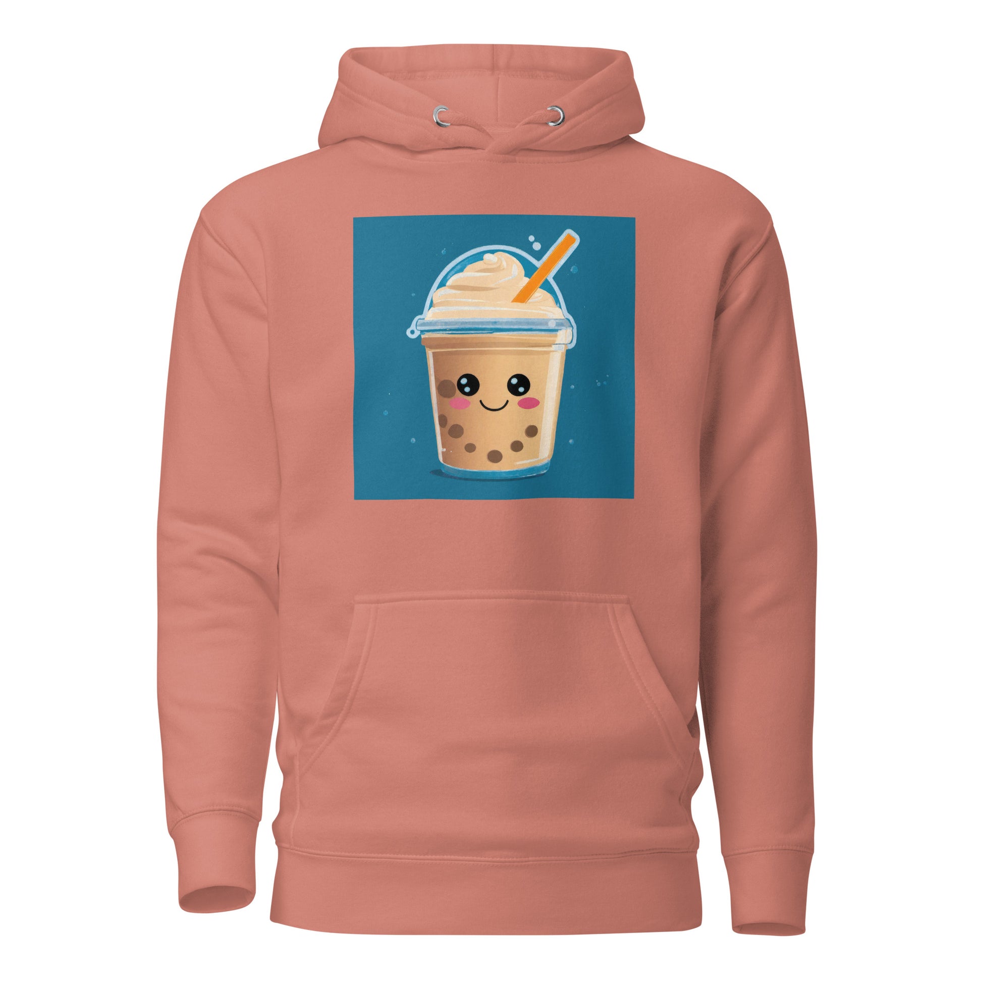 Boba Bubble Milk Tea Women's Funny Graphic Hoodie Dusty Rose