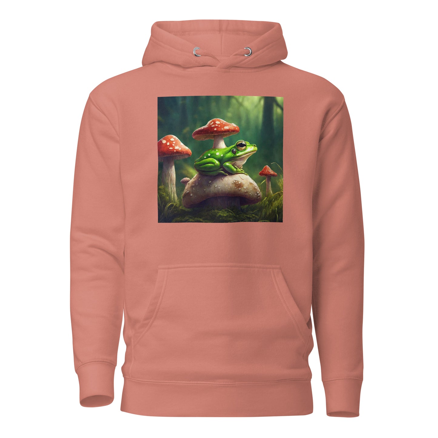 Frog & Mushrooms Women's Animal Hoodie Dusty Rose