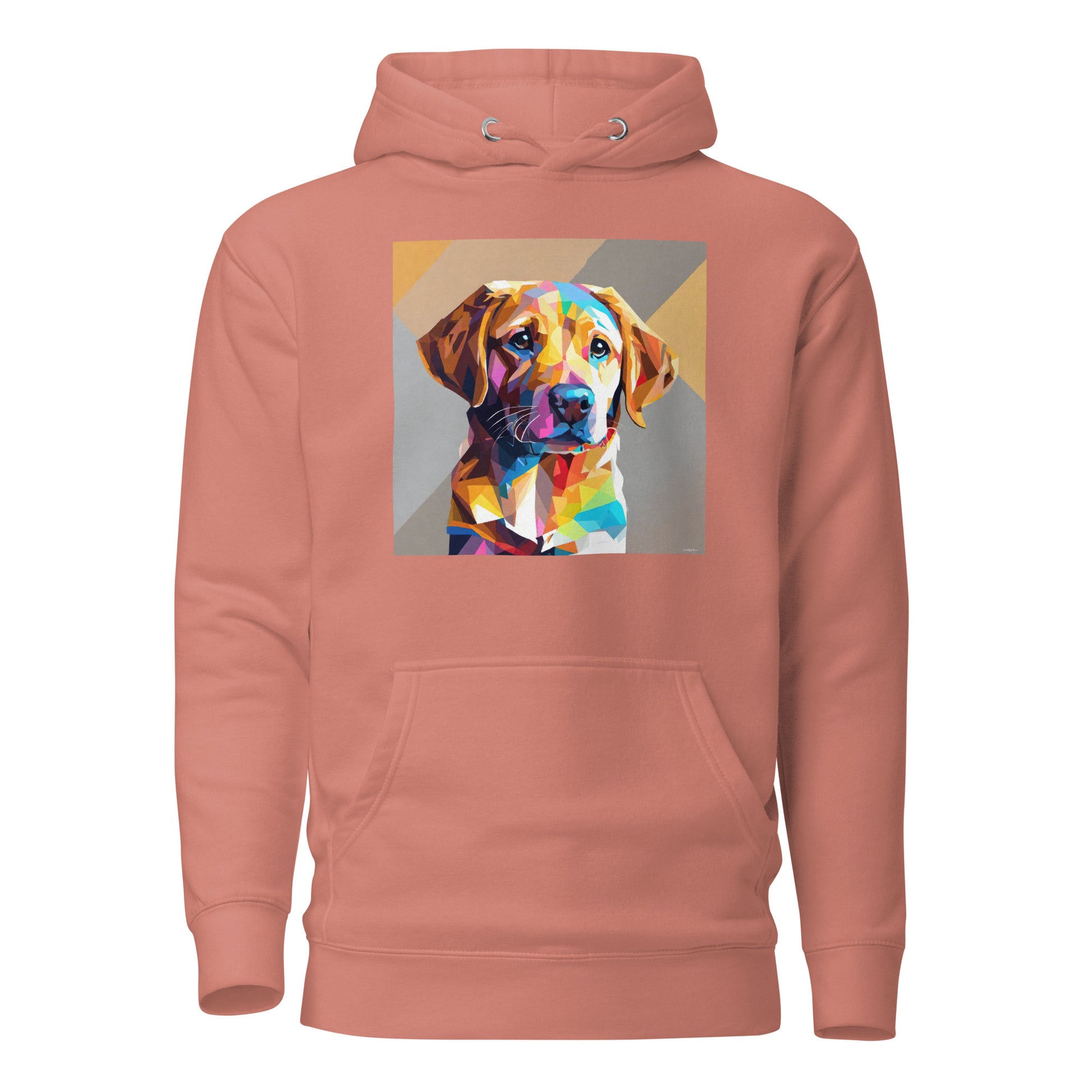 Geometric Golden Lab Women's Animal Lover Hoodie Dusty Rose