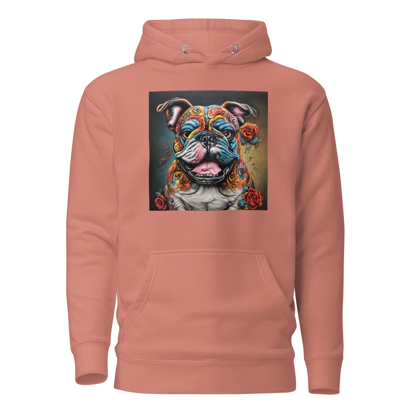 Day of the Dead Bulldog Women's Dog Lover Hoodie Dusty Rose