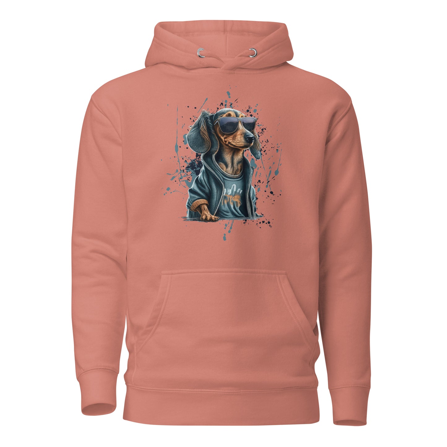 Cool Dachshund in Sunglasses Women's Dog Hoodie Dusty Rose