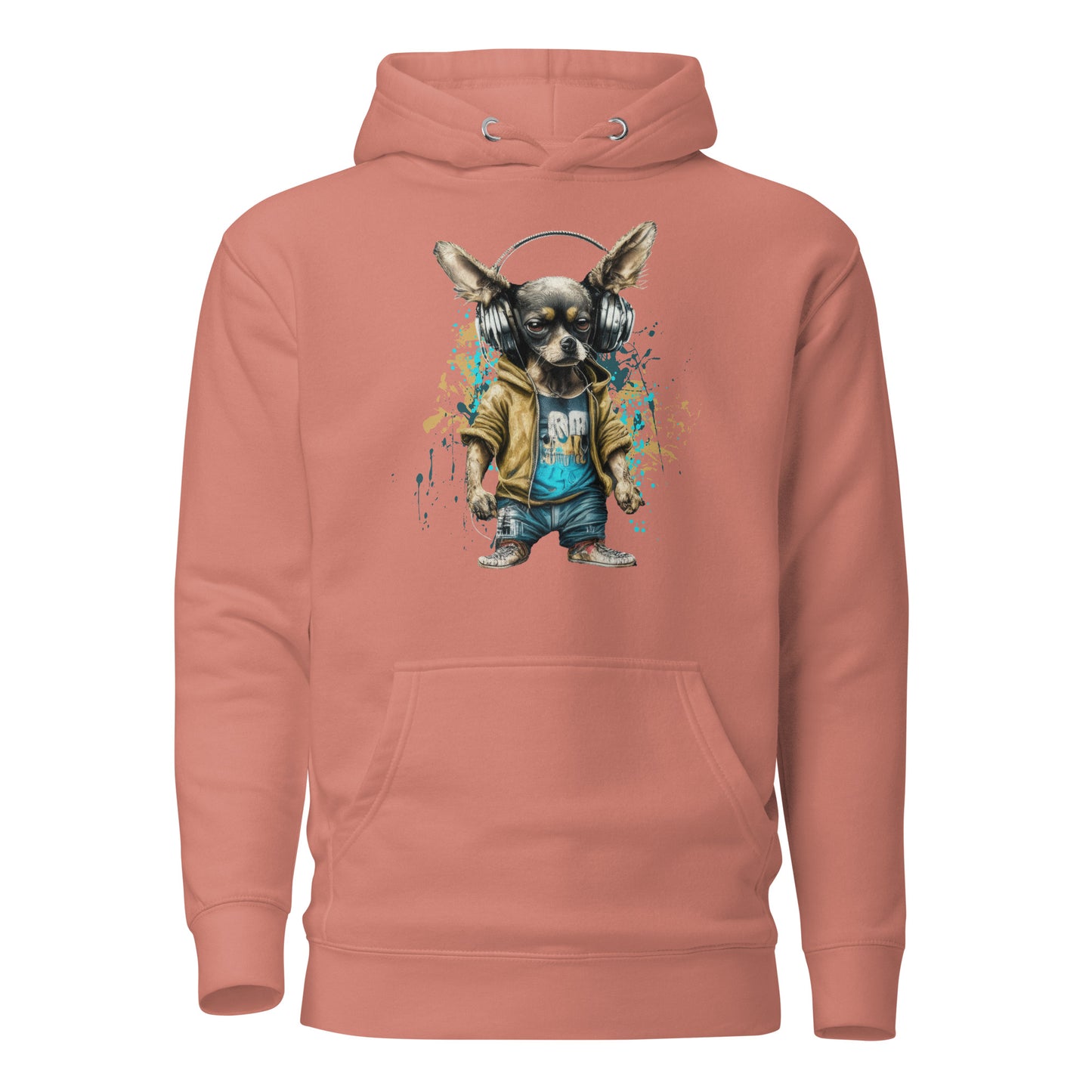 Cool Beats Chihuahua Women's Animal Hoodie Dusty Rose